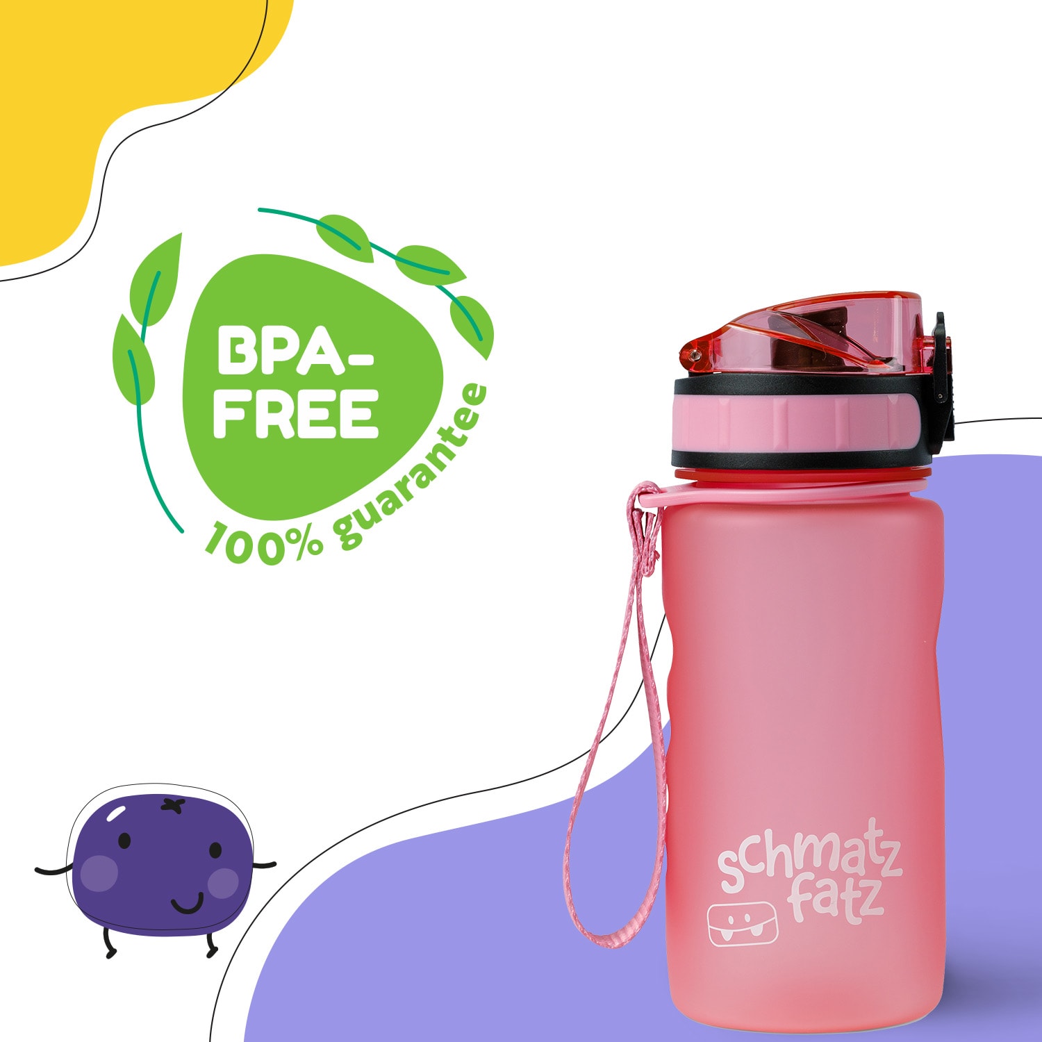 Klarstein Schmatzfatz, fľaša na pitie, športová fľaša, 350 ml, 18 cm, Tritan – Obrázok 2