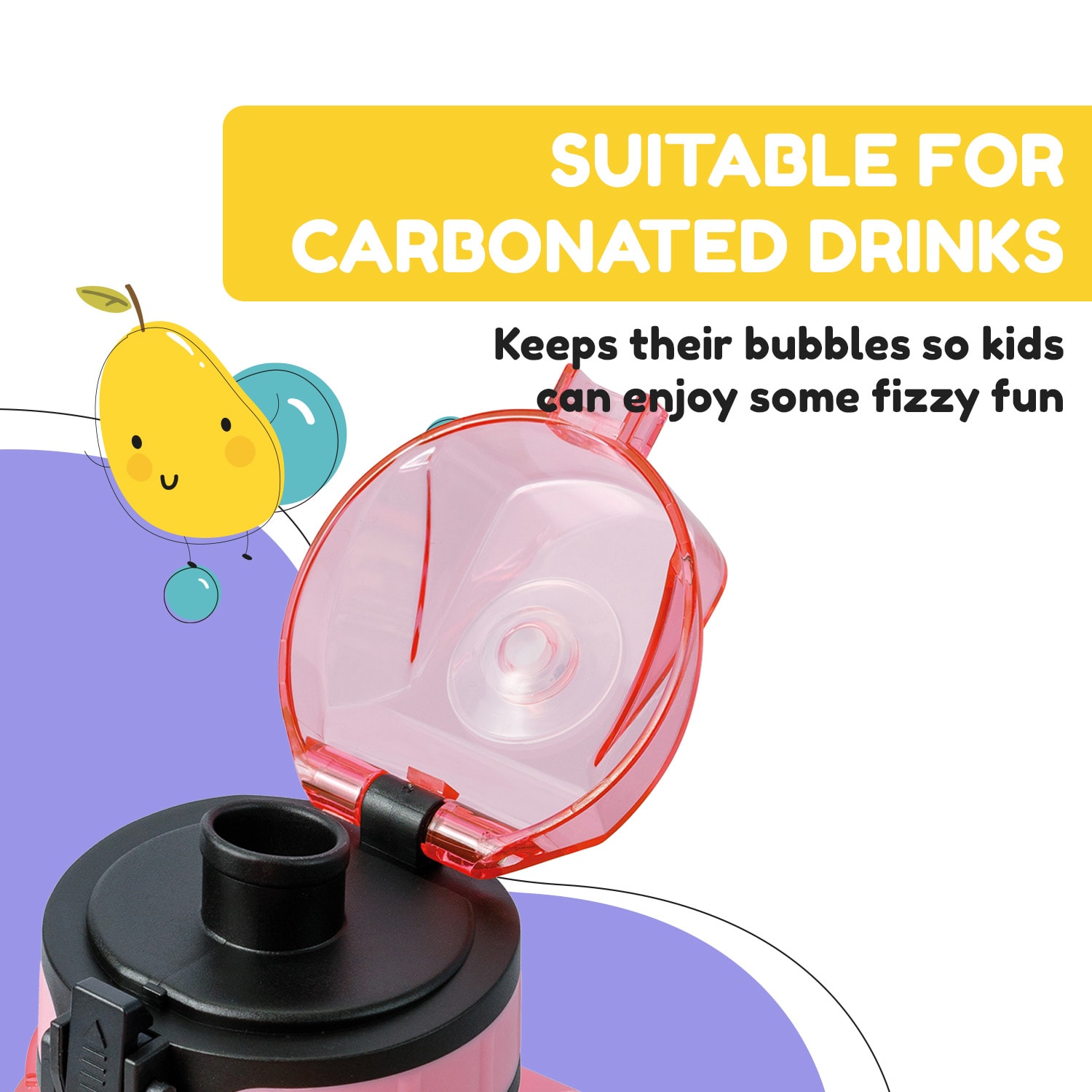 Klarstein Schmatzfatz, fľaša na pitie, športová fľaša, 350 ml, 18 cm, Tritan – Obrázok 5