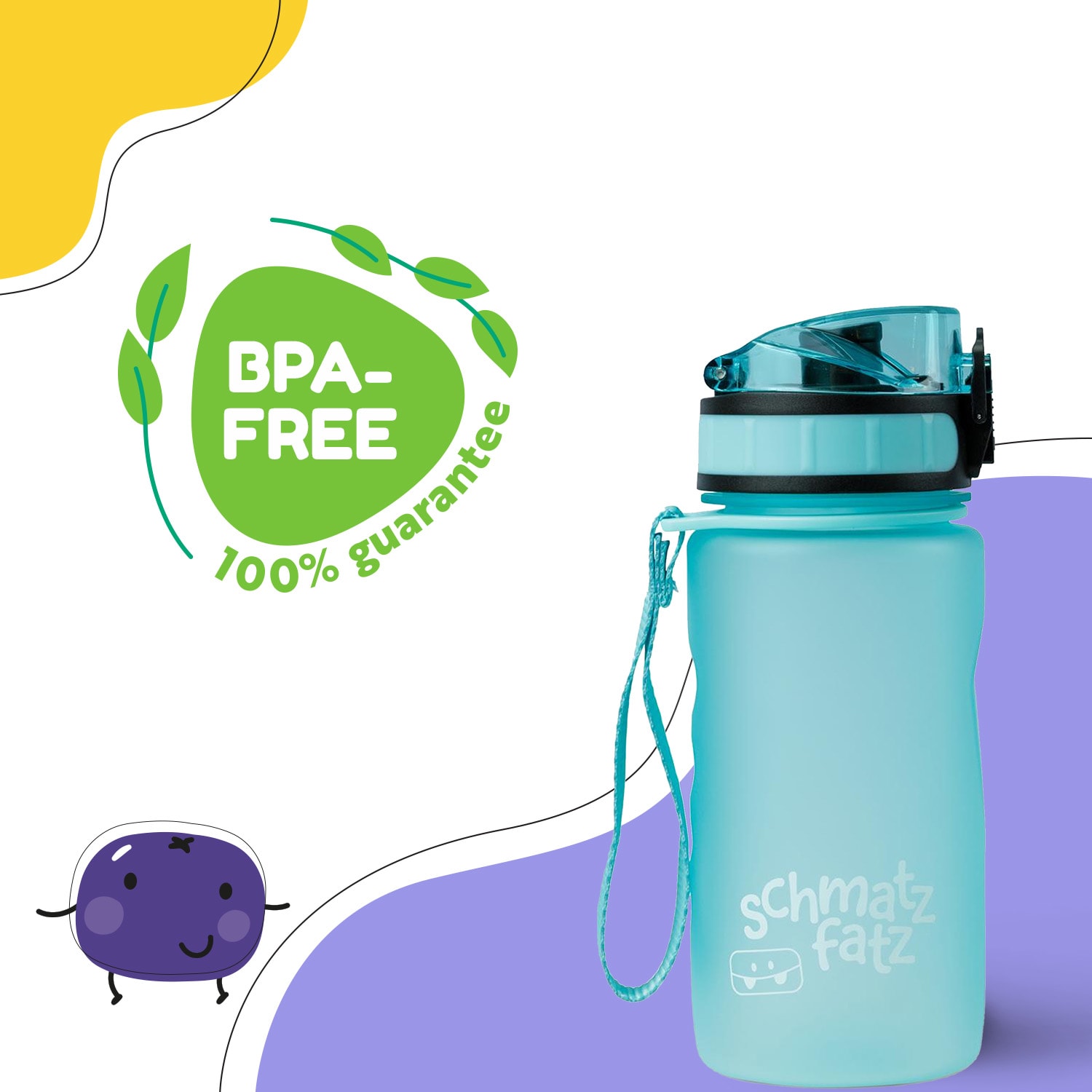 Klarstein Schmatzfatz, fľaša na pitie, športová fľaša, 350 ml, 18 cm, Tritan – Obrázok 2