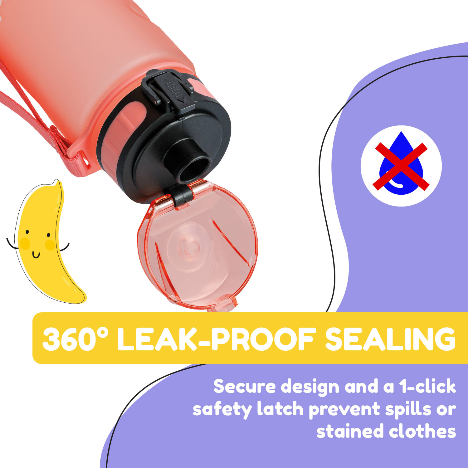 Klarstein Schmatzfatz, fľaša na pitie, športová fľaša, 350 ml, 18 cm, Tritan – Obrázok 3