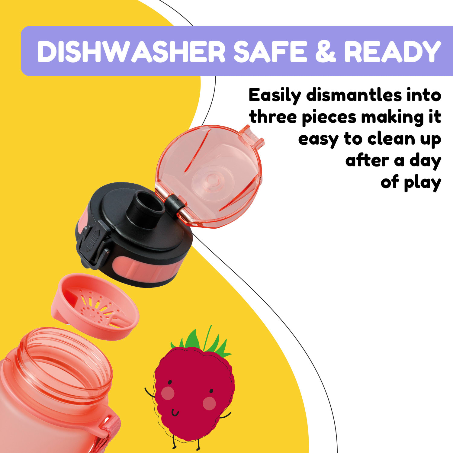 Klarstein Schmatzfatz, fľaša na pitie, športová fľaša, 350 ml, 18 cm, Tritan – Obrázok 4