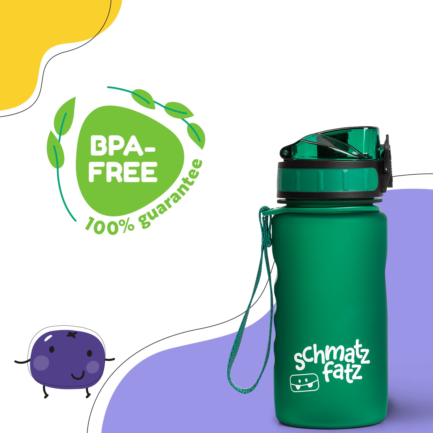 Klarstein Schmatzfatz, fľaša na pitie, športová fľaša, 350 ml, 18 cm, Tritan – Obrázok 2