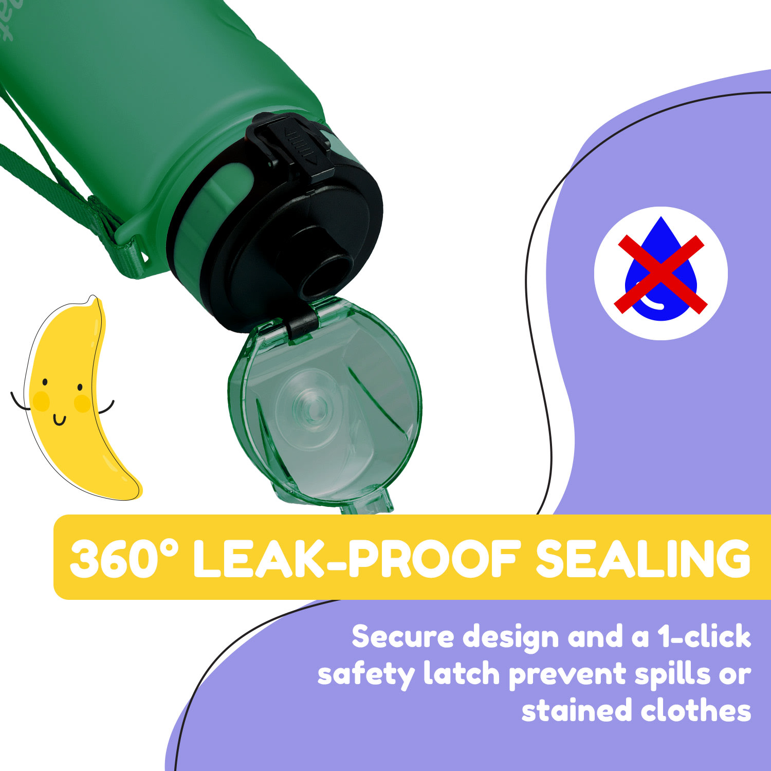 Klarstein Schmatzfatz, fľaša na pitie, športová fľaša, 350 ml, 18 cm, Tritan – Obrázok 3