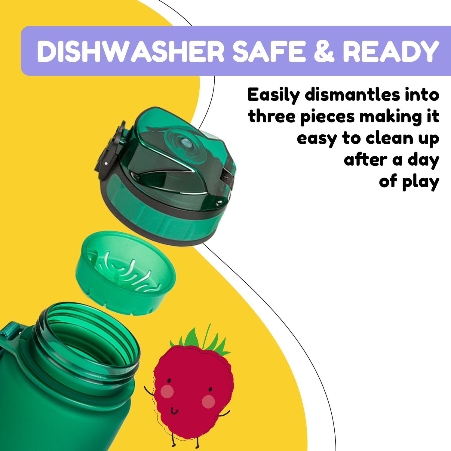 Klarstein Schmatzfatz, fľaša na pitie, športová fľaša, 350 ml, 18 cm, Tritan – Obrázok 4