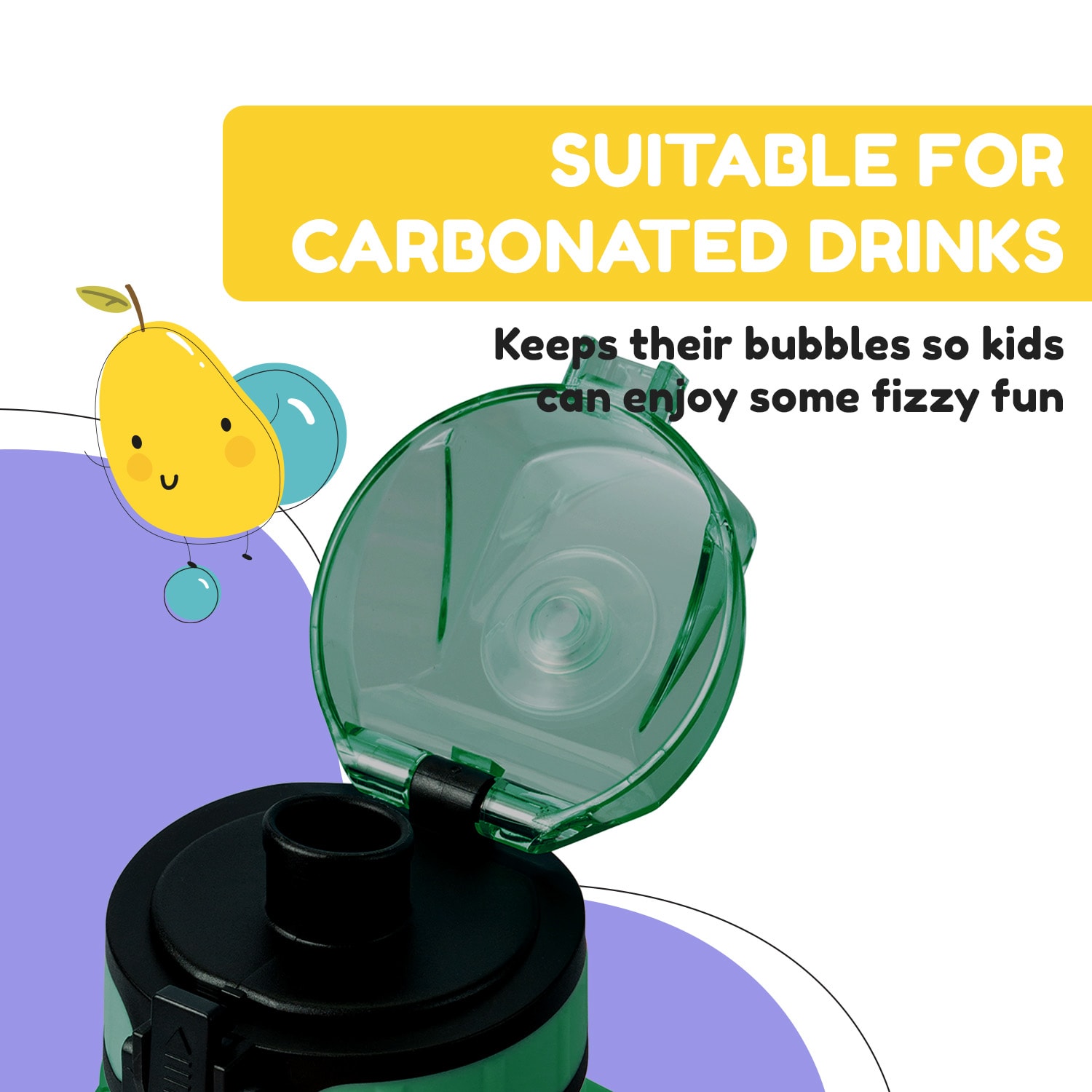 Klarstein Schmatzfatz, fľaša na pitie, športová fľaša, 350 ml, 18 cm, Tritan – Obrázok 5