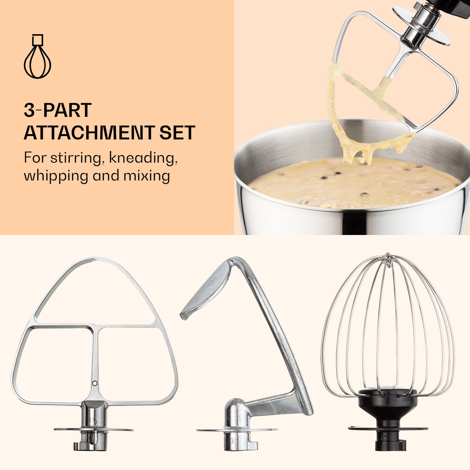 Klarstein Bella Mini, kuchynský robot, 1200 W, 6 stupňov, 4 l, pulzná funkcia, nehrdzavejúca oceľ – Obrázok 5