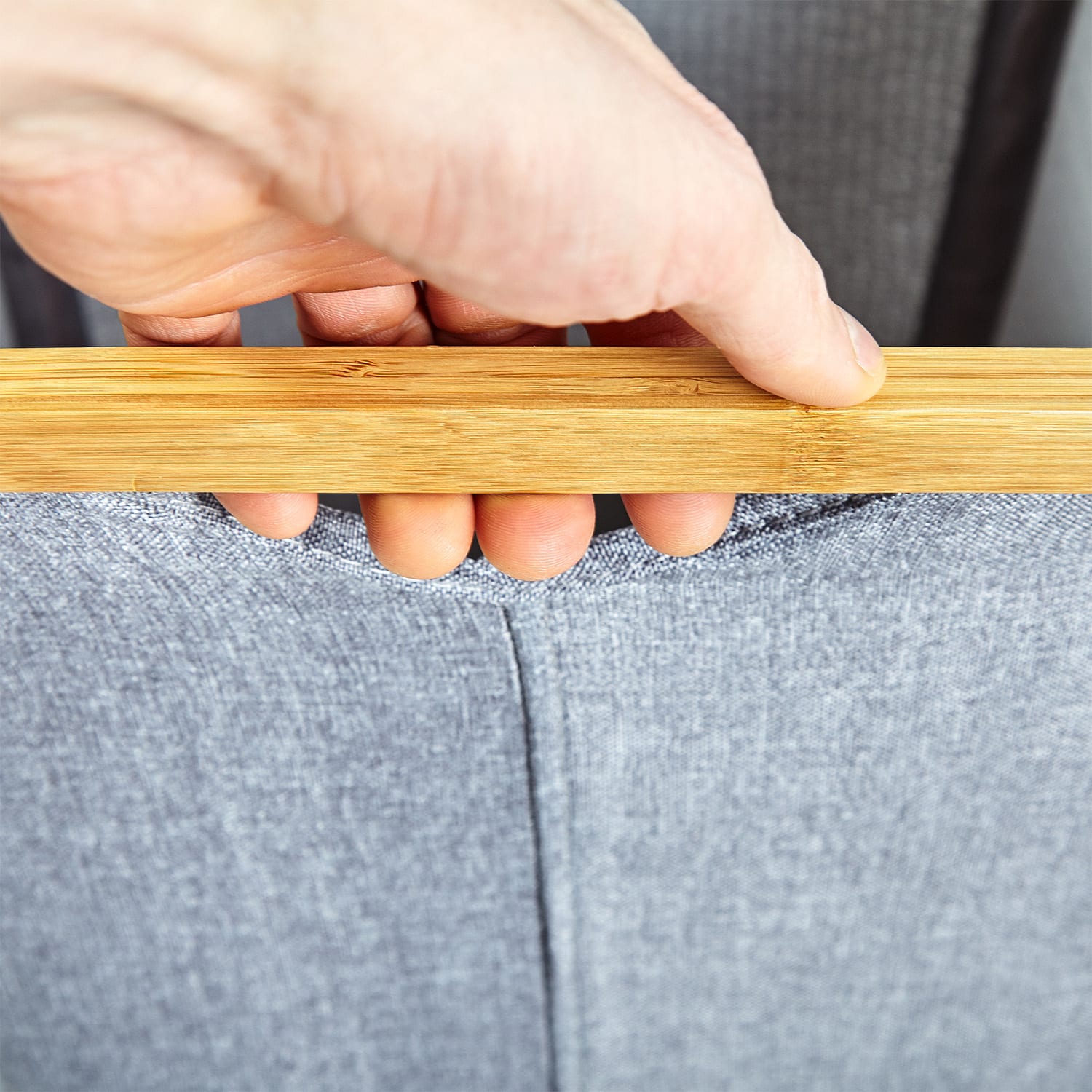 Blumfeldt Kôš na bielizeň hranatý, bambus, pevná bavlna, jednoduchá montáž – Obrázok 4