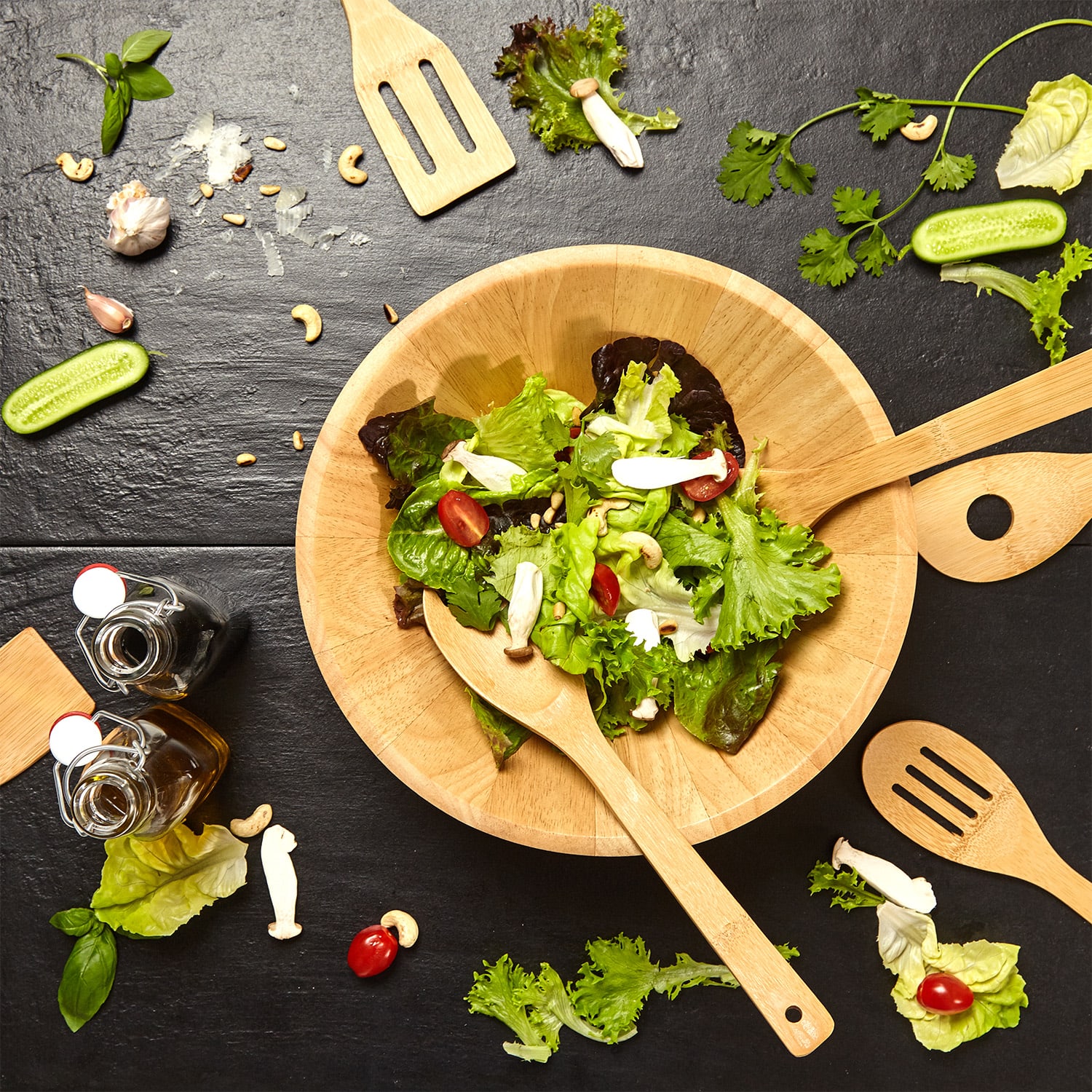 Klarstein Kuchynské príslušenstvo, kuchynské lyžice a obracačky, súprava 6 kusov, ekologické, bambus – Obrázok 2