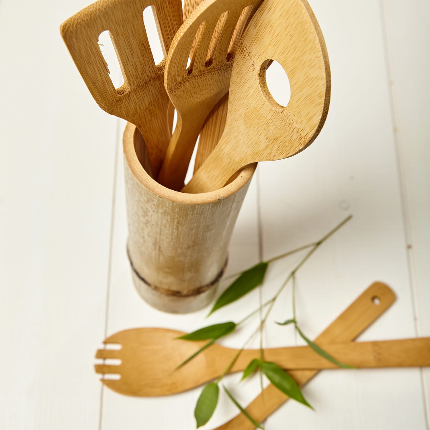 Klarstein Kuchynské príslušenstvo, kuchynské lyžice a obracačky, súprava 6 kusov, ekologické, bambus – Obrázok 4