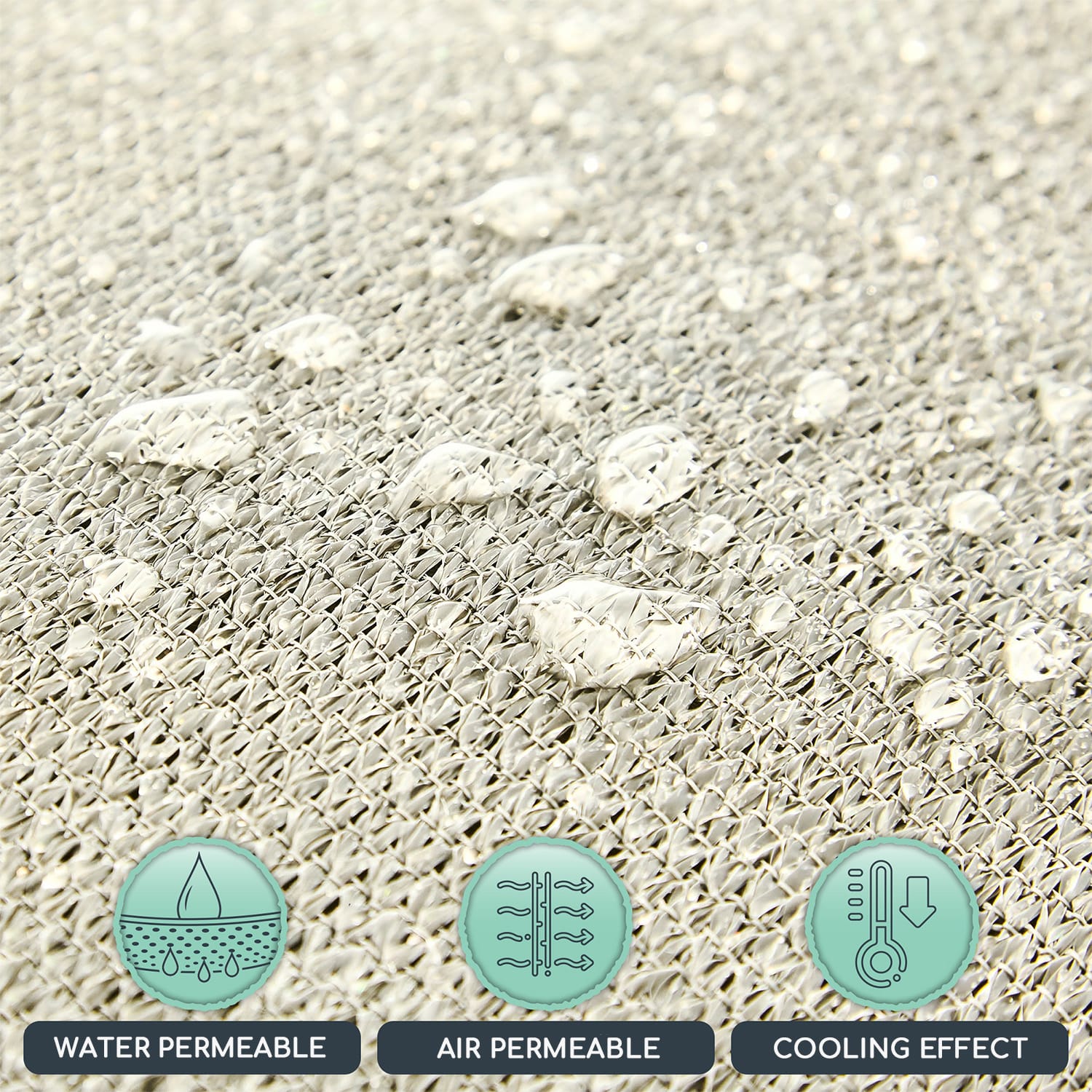 Blumfeldt Štvorcová slnečná clona, 4 x 4 m, s upevňovacími okami, polyester, priedušná – Obrázok 3