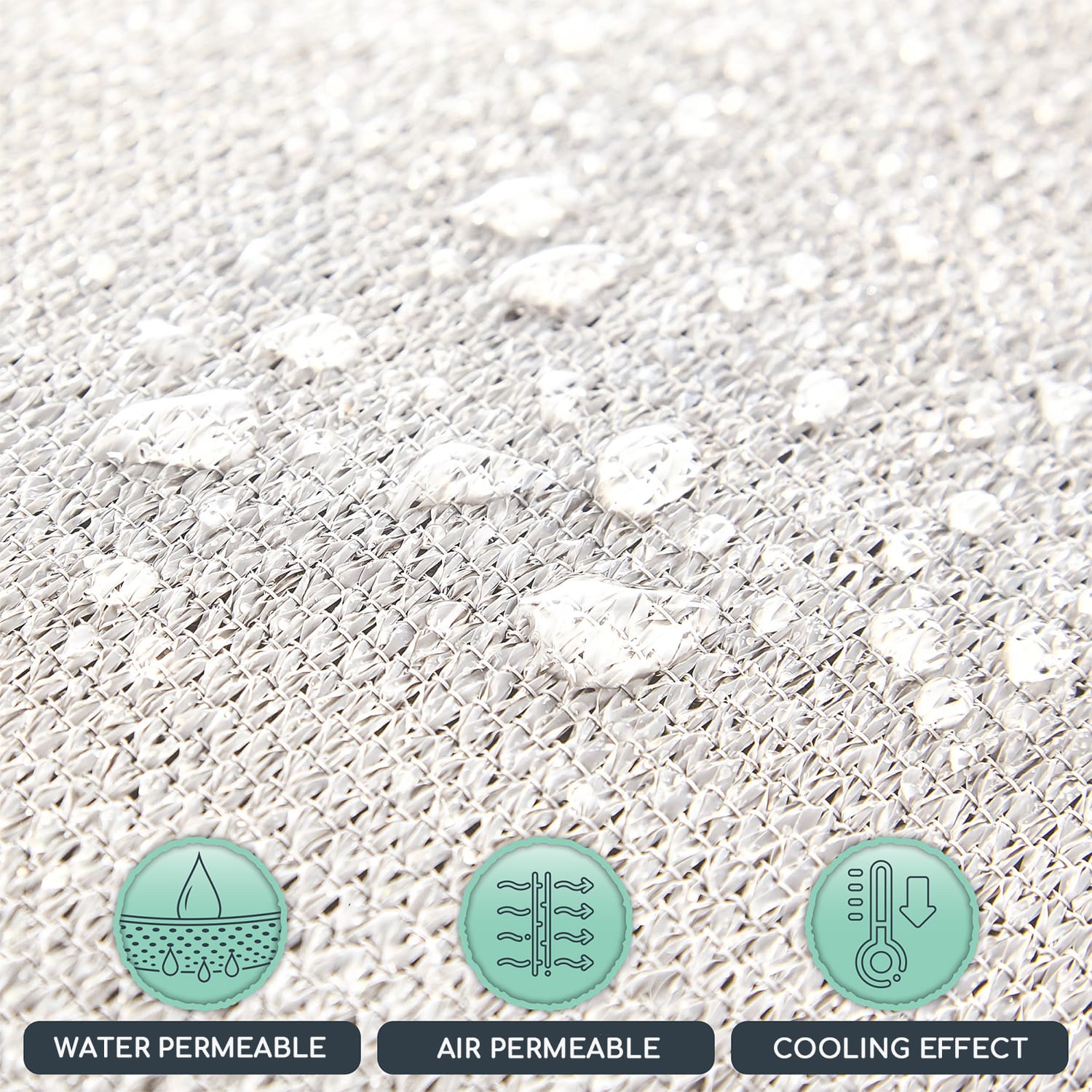 Blumfeldt Obdĺžniková slnečná clona, 3 x 4 m, s upevňovacími okami, polyester, priedušná – Obrázok 3