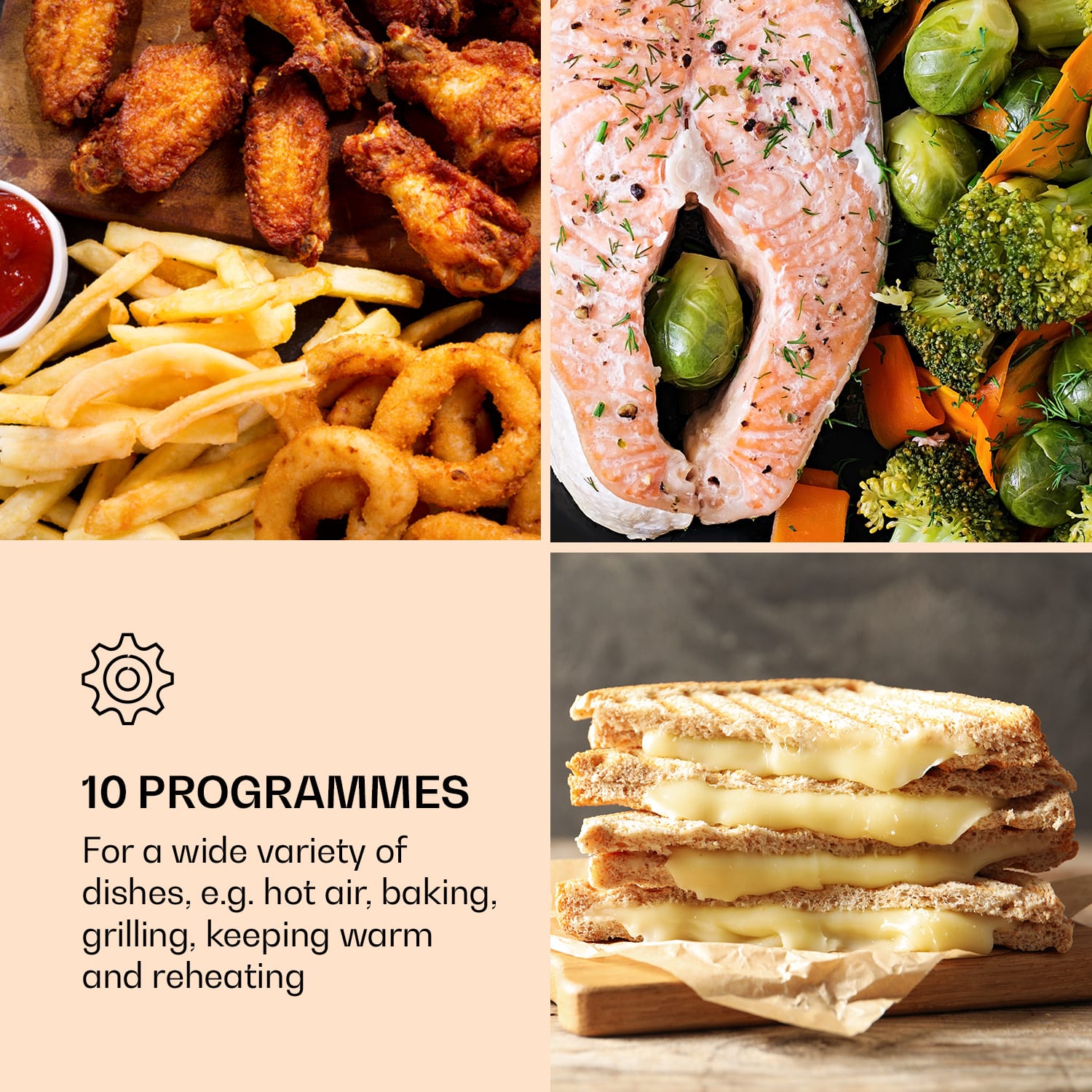 Klarstein AeroVital Jumbo 3 v 1, teplovzdušná fritéza, toaster, dehydrátor, 1550 W, 18 l – Obrázok 5