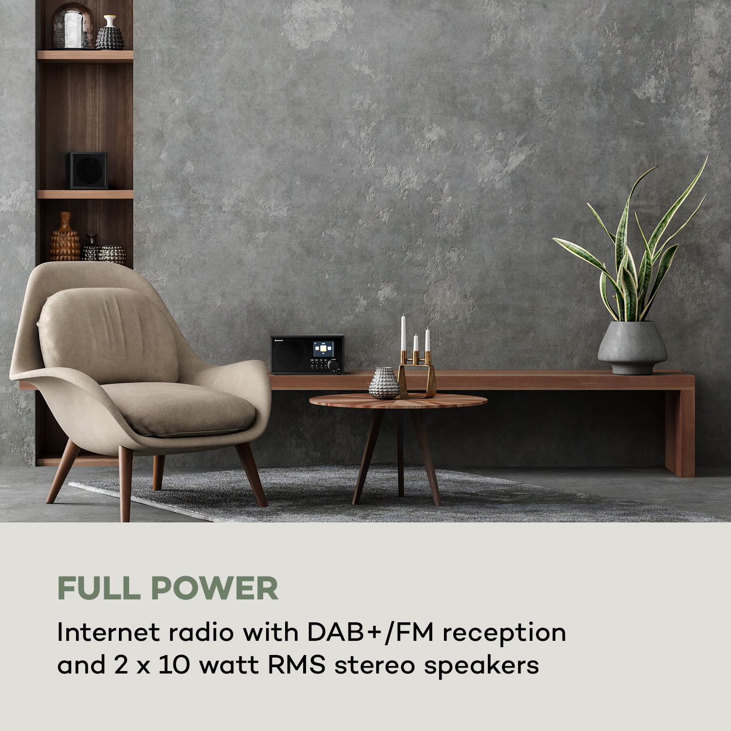 Auna Silver Star Mini Two, internetové DAB+/FM rádio, WiFi, BT, TWS reproduktor – Obrázok 2