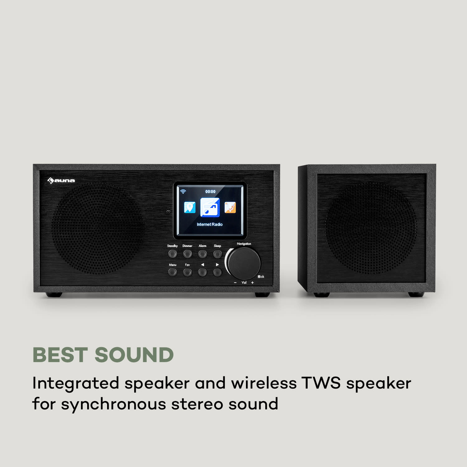 Auna Silver Star Mini Two, internetové DAB+/FM rádio, WiFi, BT, TWS reproduktor – Obrázok 3