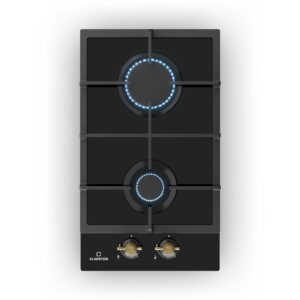 Klarstein Victoria Domino, plynová varná doska, 2 Sabaf horáky, sklokeramika, retro dizajn