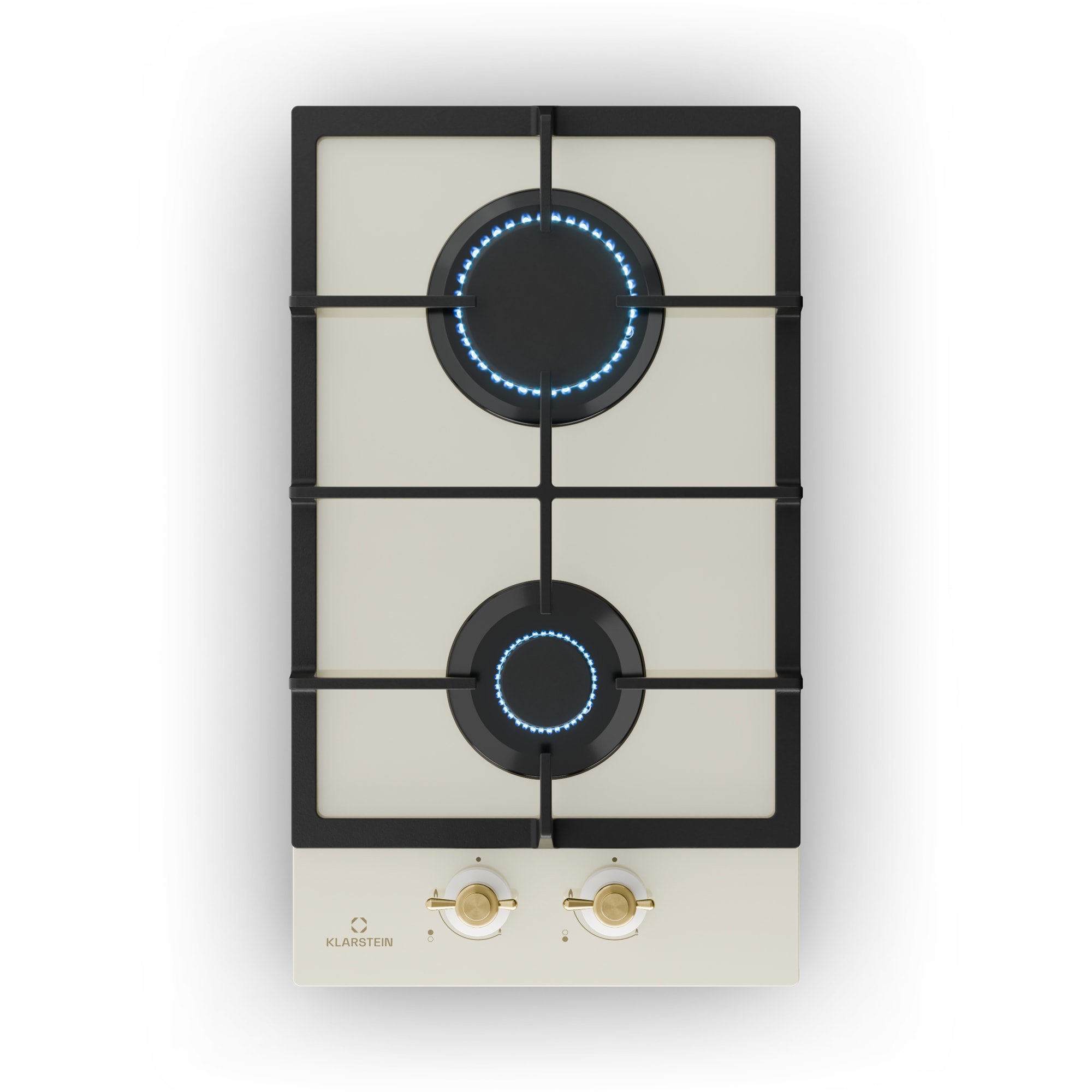 Klarstein Victoria Domino, plynová varná doska, 2 Sabaf horáky, sklokeramika, retro dizajn