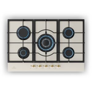 Klarstein Victoria 5, plynová varná doska, 5 Sabaf horákov, sklokeramika, retro vzhľad