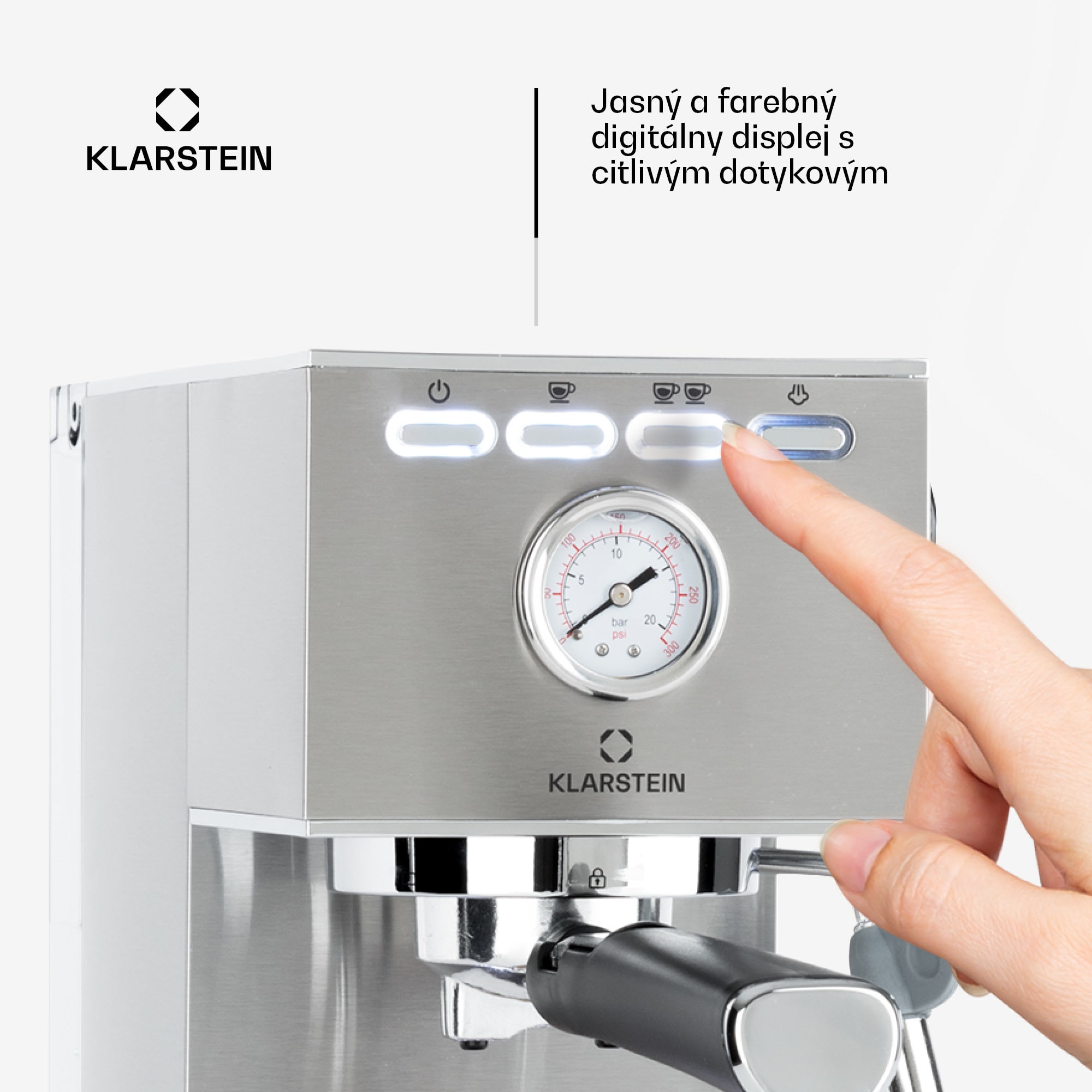 Klarstein Pausa, pákový kávovar, 1350 W, 20 bar, 1,4 l, nehrdzavejúca oceľ – Obrázok 3