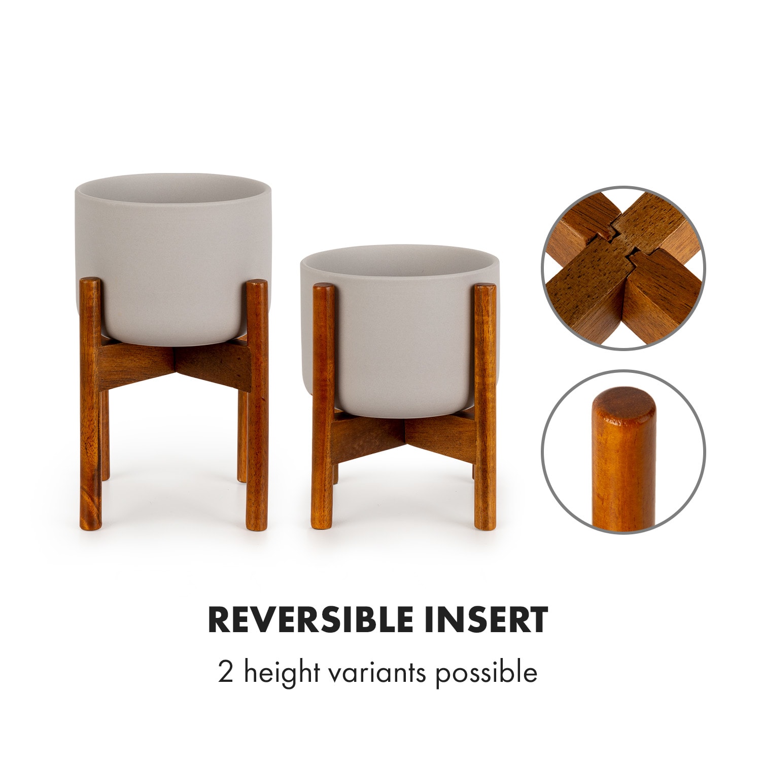 Fox & Fern Thorn, kvetináč, so stojanom, štýl 50. rokov, 2 veľkosti – Obrázok 4