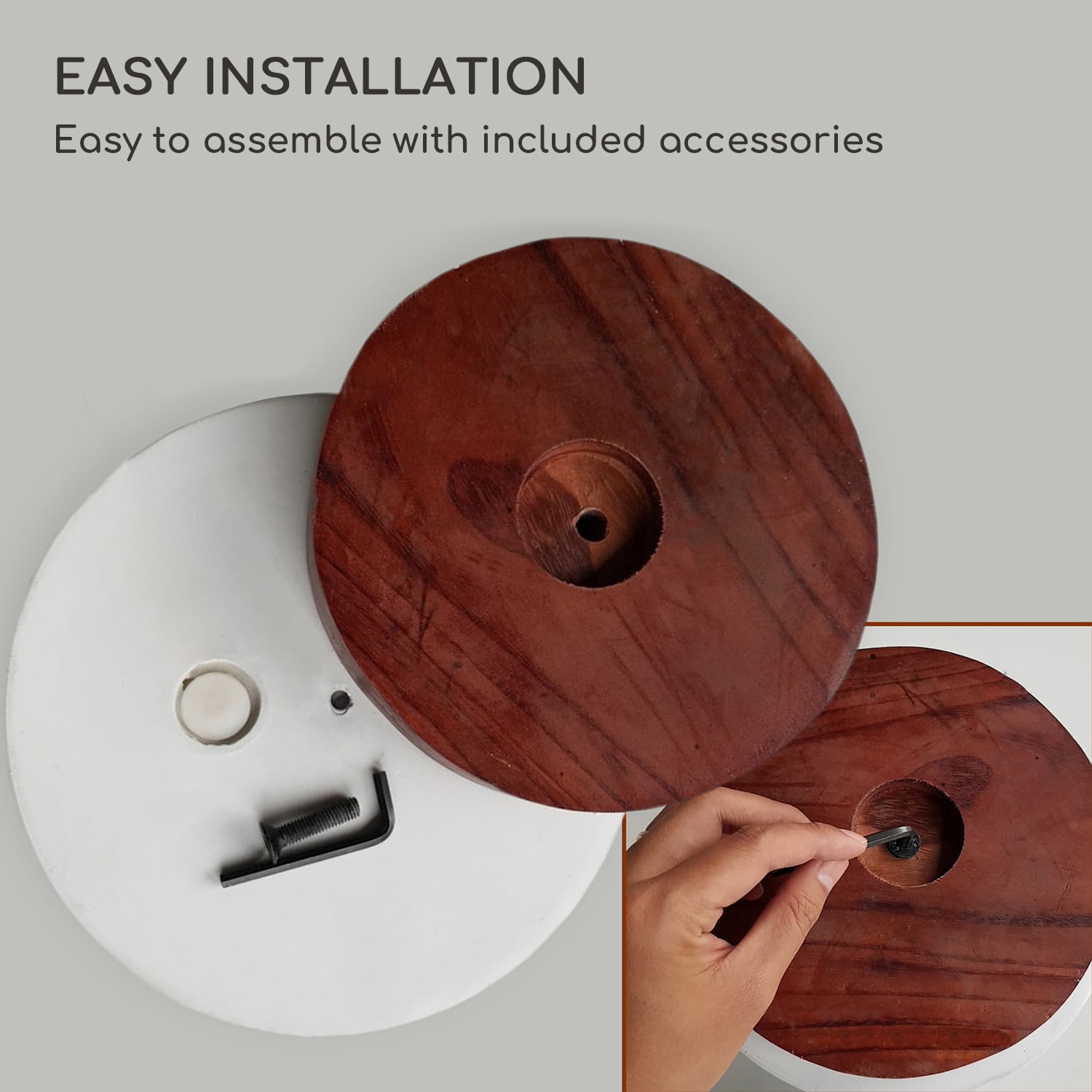 Fox & Fern Enspijk, kvetináče, 2 dielna súprava, 2 veľkosti, orechové drevo, Polystone, ručne vyrobené – Obrázok 3