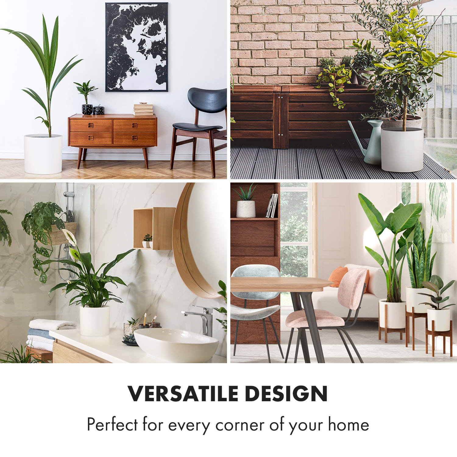 Blumfeldt Gendt, kvetináč, vrchný kvetináč, súprava 2 kusov, veľkosti L/XL, fiberstone, interiér/exteriér – Obrázok 2