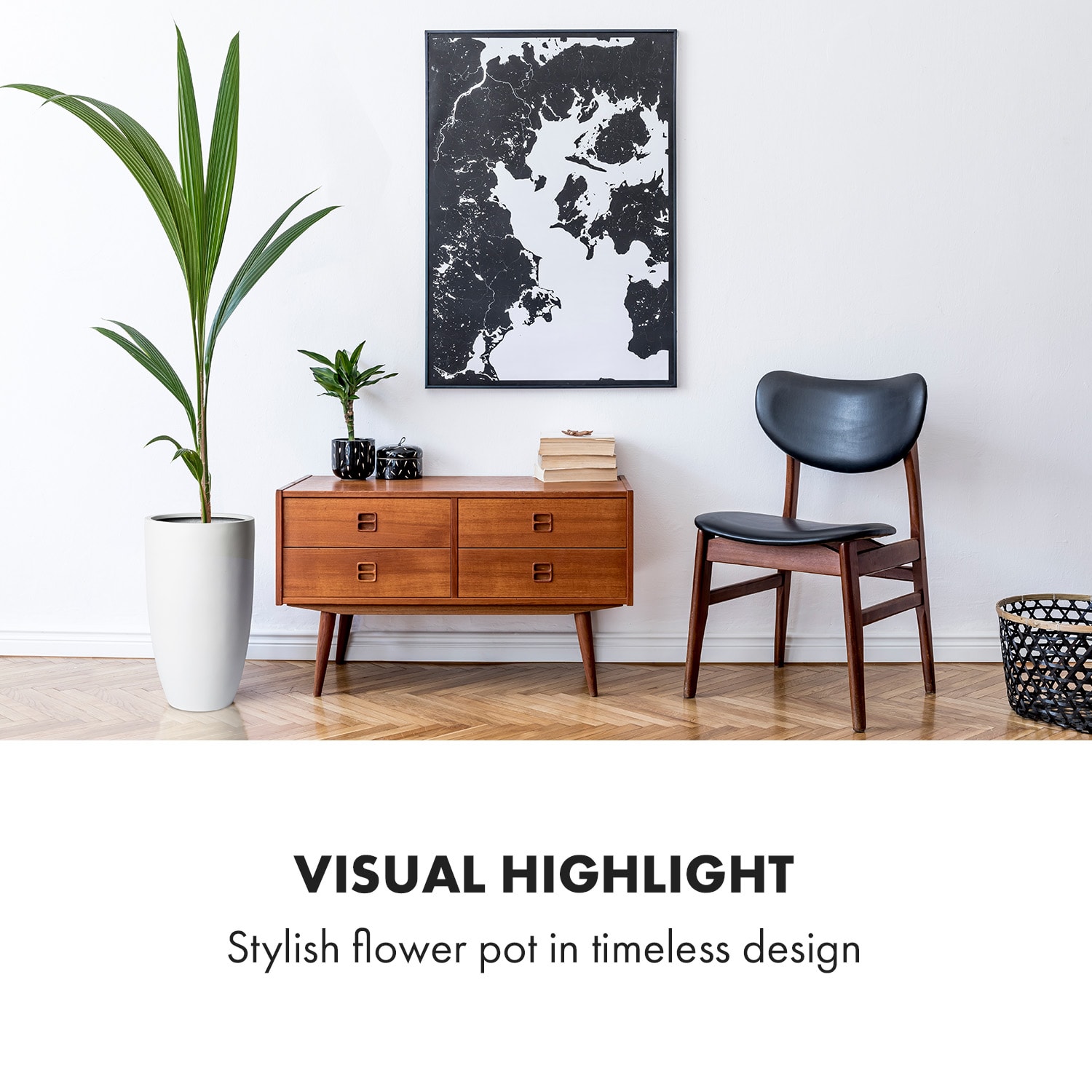 Fox & Fern Almere Kvetináč Fibre Stone ideálny pre rastliny, ručne vyrobený, kužeľovitý – Obrázok 2