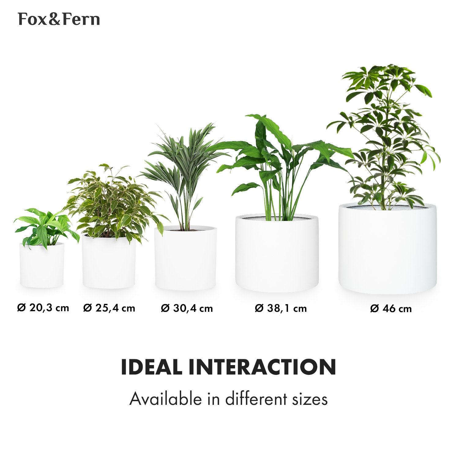 Fox & Fern Gendt, kvetináč, fiberstone, interiér/exteriér – Obrázok 5