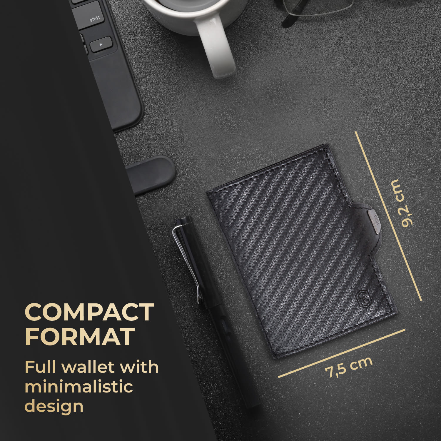 Slimpuro TRYO Slim Wallet 5 kariet vrecko na mince, 9,2 x 2,2 x 7,5 cm (Š x V xH), ochrana RFID – Obrázok 4