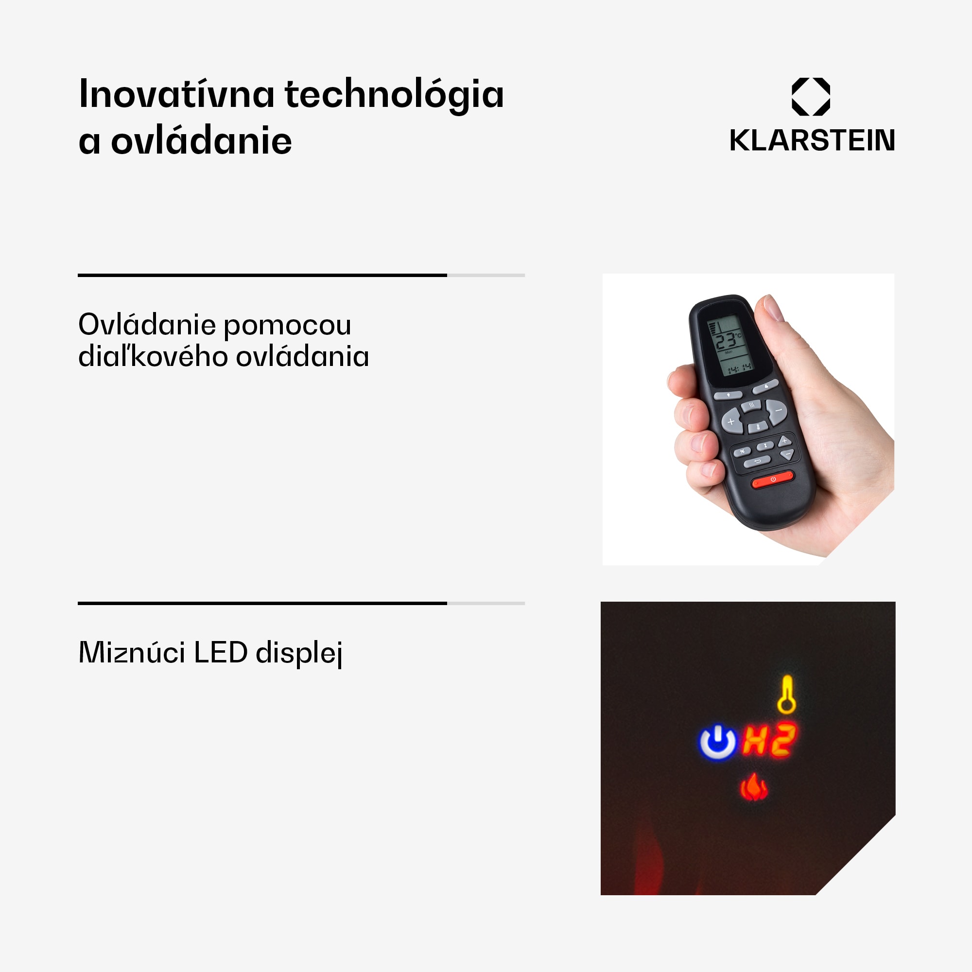 Klarstein Galeras, elektrický nástenný a vstavaný krb, 1800 W, LED, 3 farby, časovač – Obrázok 5