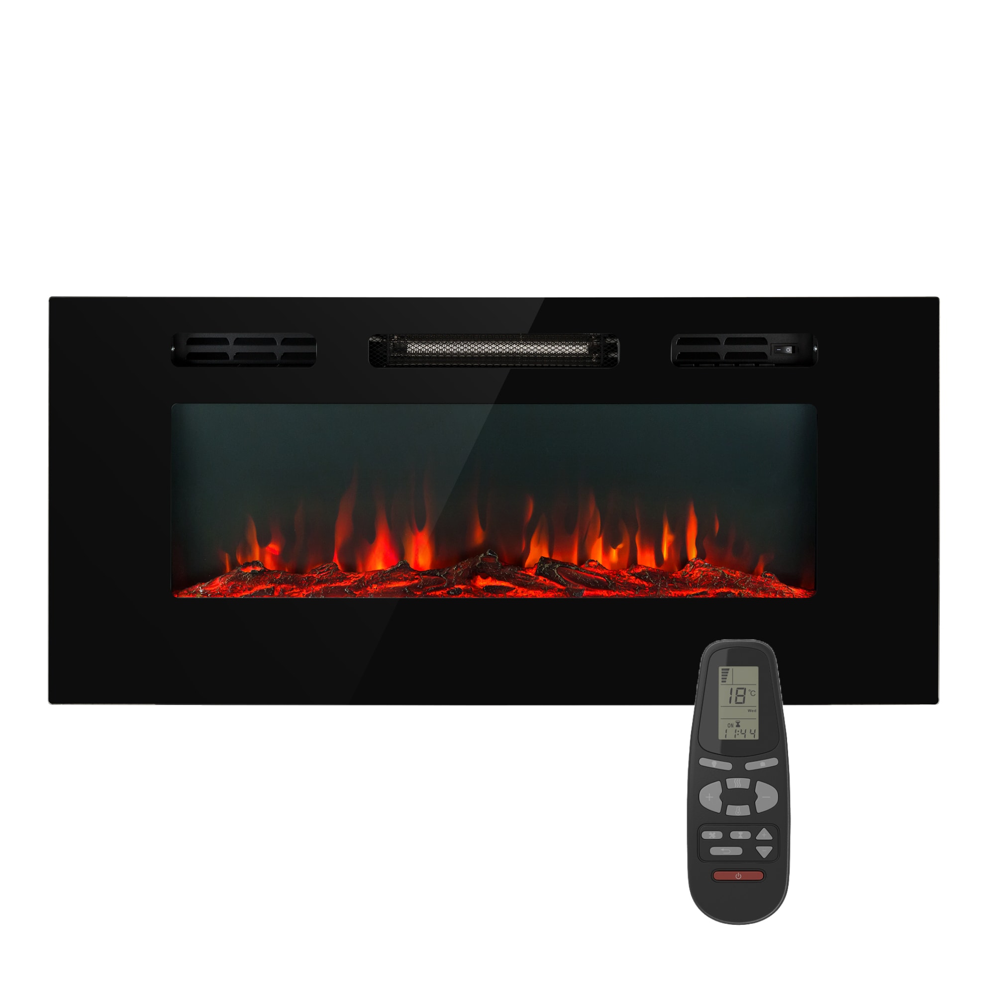 Klarstein Galeras, elektrický nástenný a vstavaný krb, 1800 W, LED, 3 farby, časovač