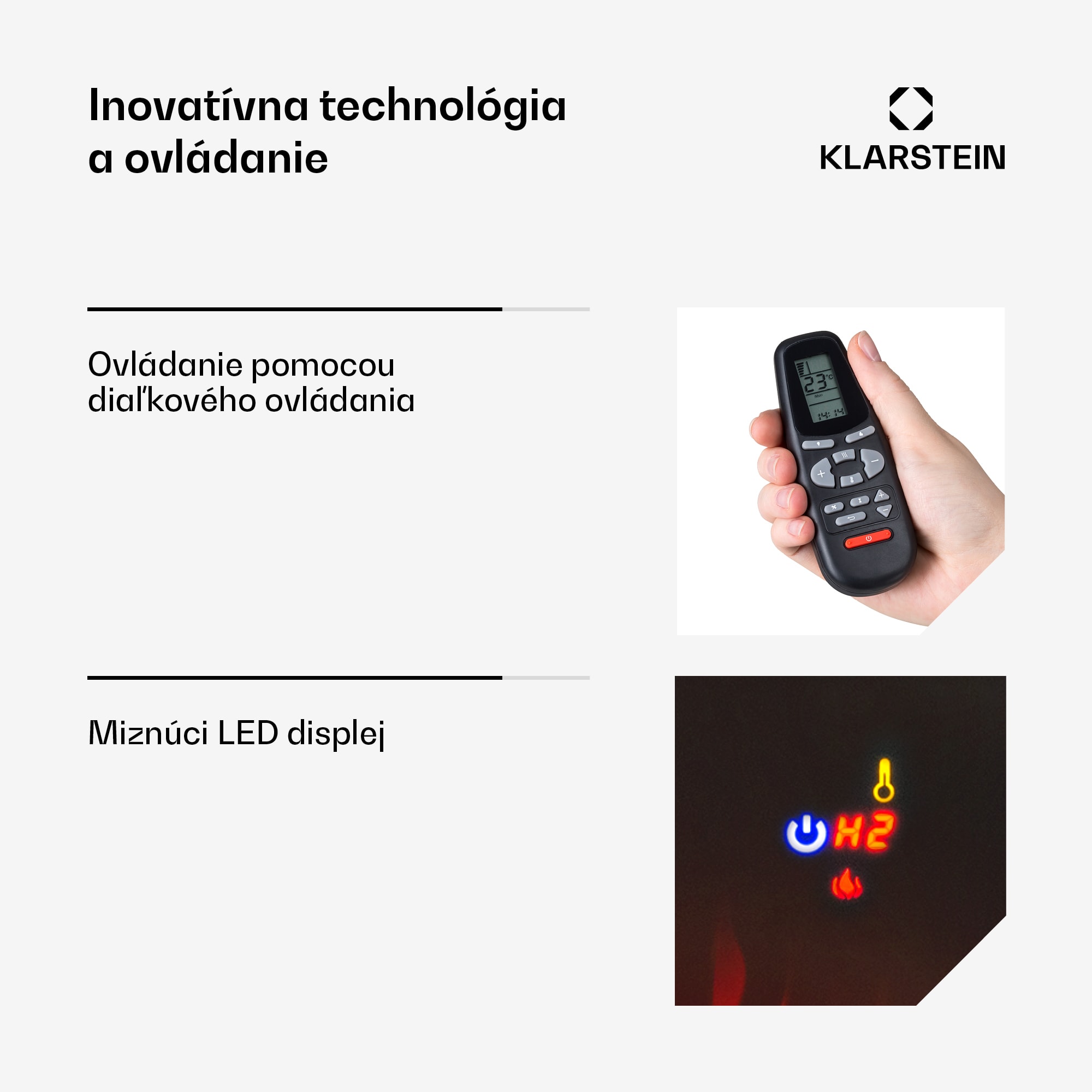 Klarstein Galeras, elektrický nástenný a vstavaný krb, 1800 W, LED, 3 farby, časovač – Obrázok 5