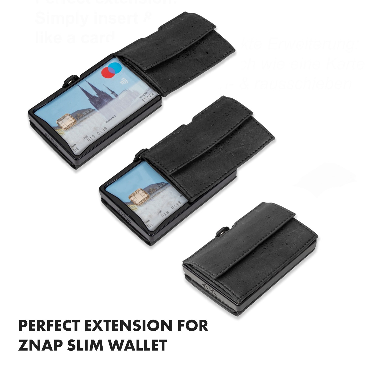 Slimpuro Coin Pocket s ochrannou kartou RFID pre ZNAP Slim Wallets 8 a 12, spínací gombík – Obrázok 2
