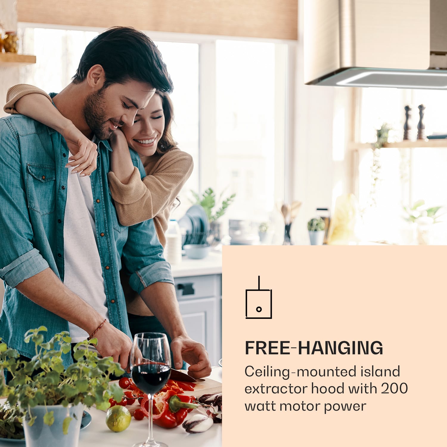 Klarstein Futurelight Smart, digestor, 42 cm, ostrovčekový, 420 m³/h, LED, nehrdzavejúca oceľ, čierny – Obrázok 2