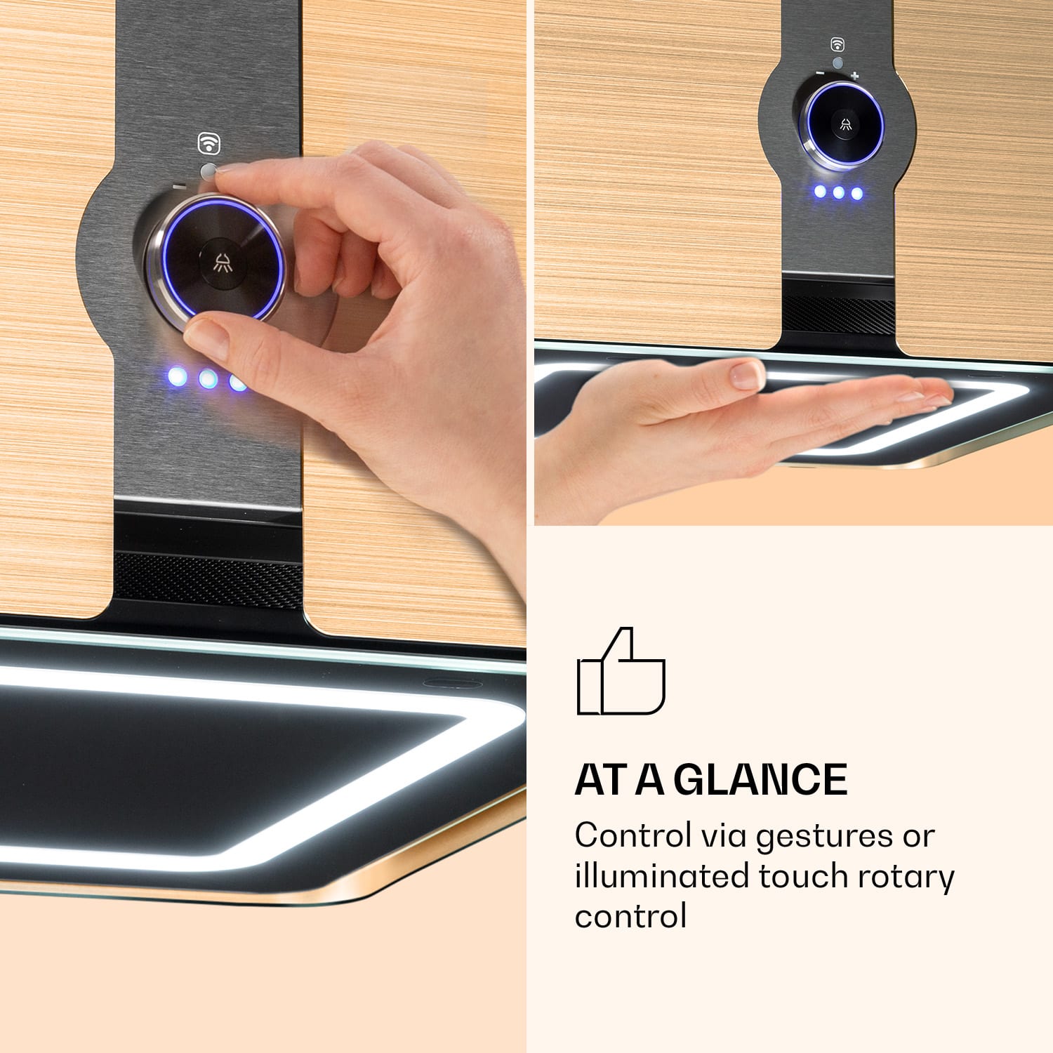 Klarstein Futurelight Smart, digestor, 42 cm, ostrovčekový, 420 m³/h, LED, nehrdzavejúca oceľ, čierny – Obrázok 4