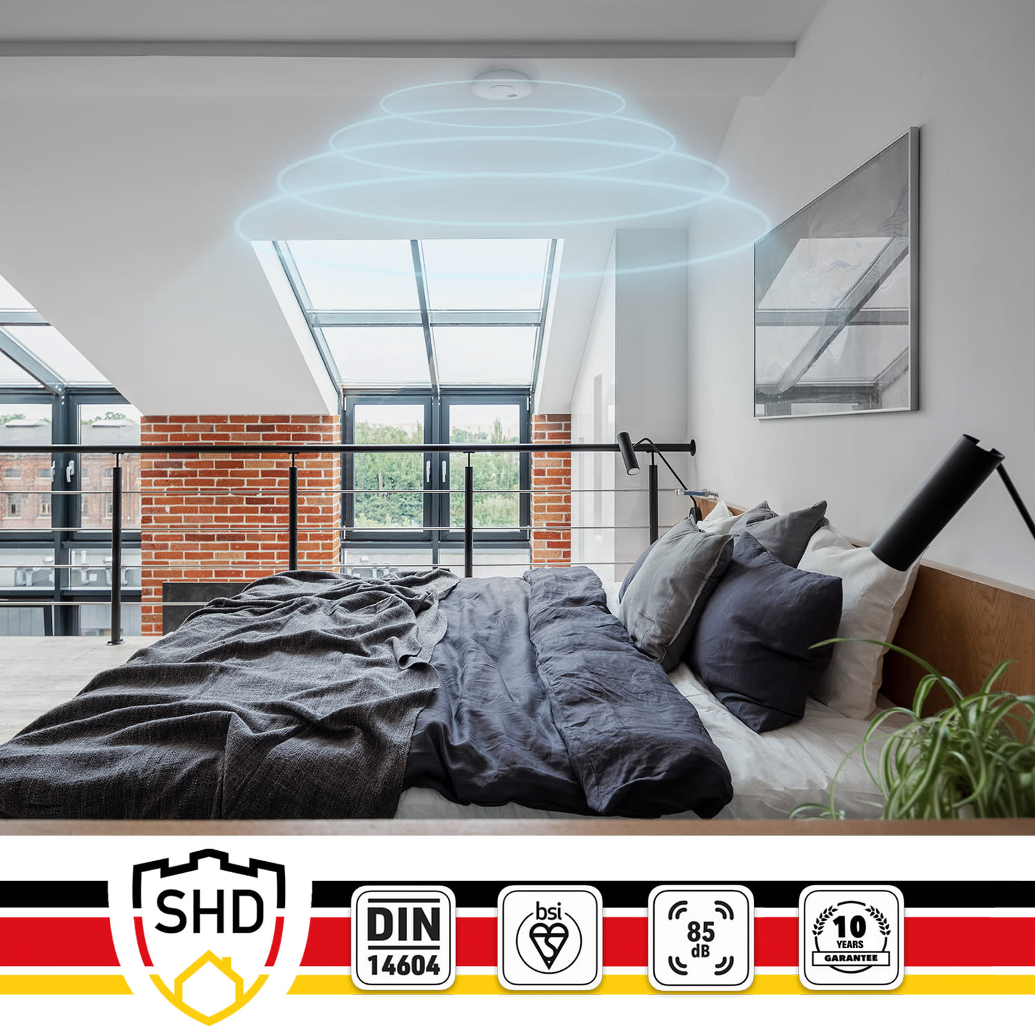 SHD by oneConcept Detektor dymu DOF19, plast, výstražný signál: 85 dB, 9V na batérie – Obrázok 5