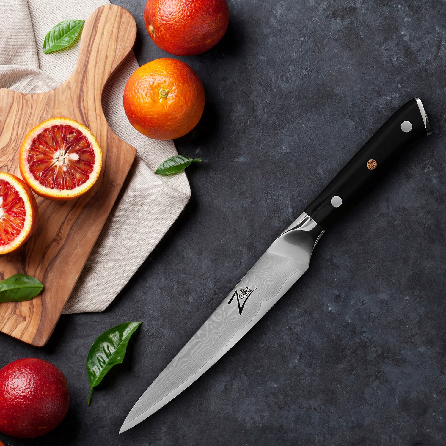 Zelite Infinity by Klarstein Alpha-Royal Japanese Series, 6" univerzálny nôž, damašková oceľ, 67 vrstiev – Obrázok 4