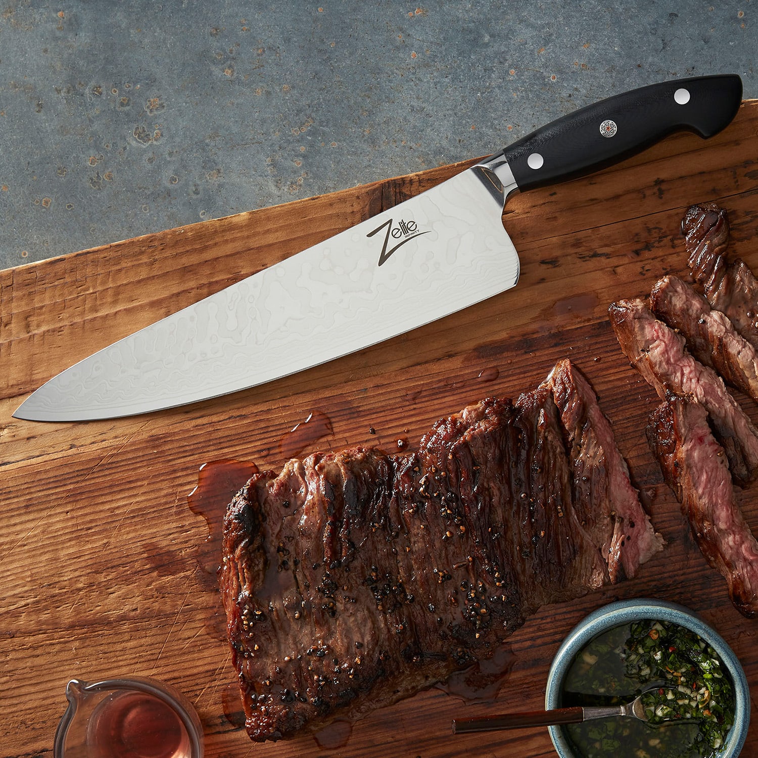 Zelite Infinity by Klarstein Executive-Plus, 8" kuchársky nôž, 61 HRC, nehrdzavejúca oceľ – Obrázok 4