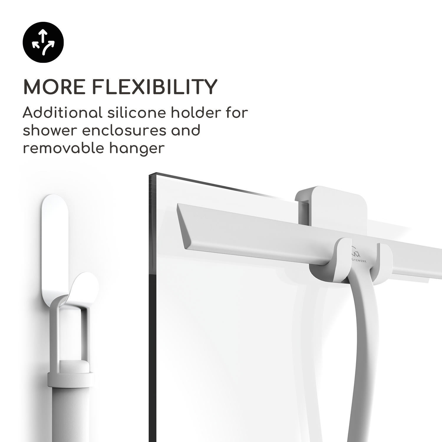 Gütewerk by blumfeldt Blaze Stierka na sprchový kút 28 cm Silikónový kryt Jadro z nehrdzavejúcej ocele Moderný dizajn – Obrázok 5