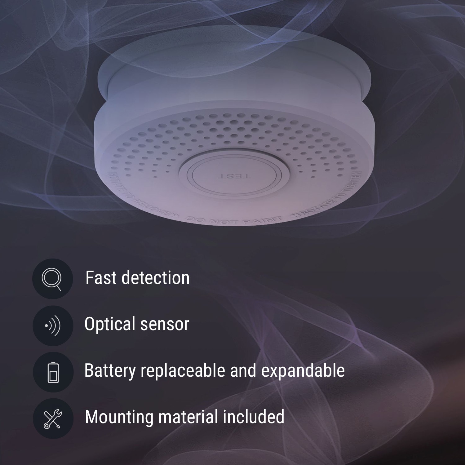 SHD by oneConcept DOF39, Detektor dymu s magnetickým držiakom Magnetic Mount v súprave – Obrázok 3