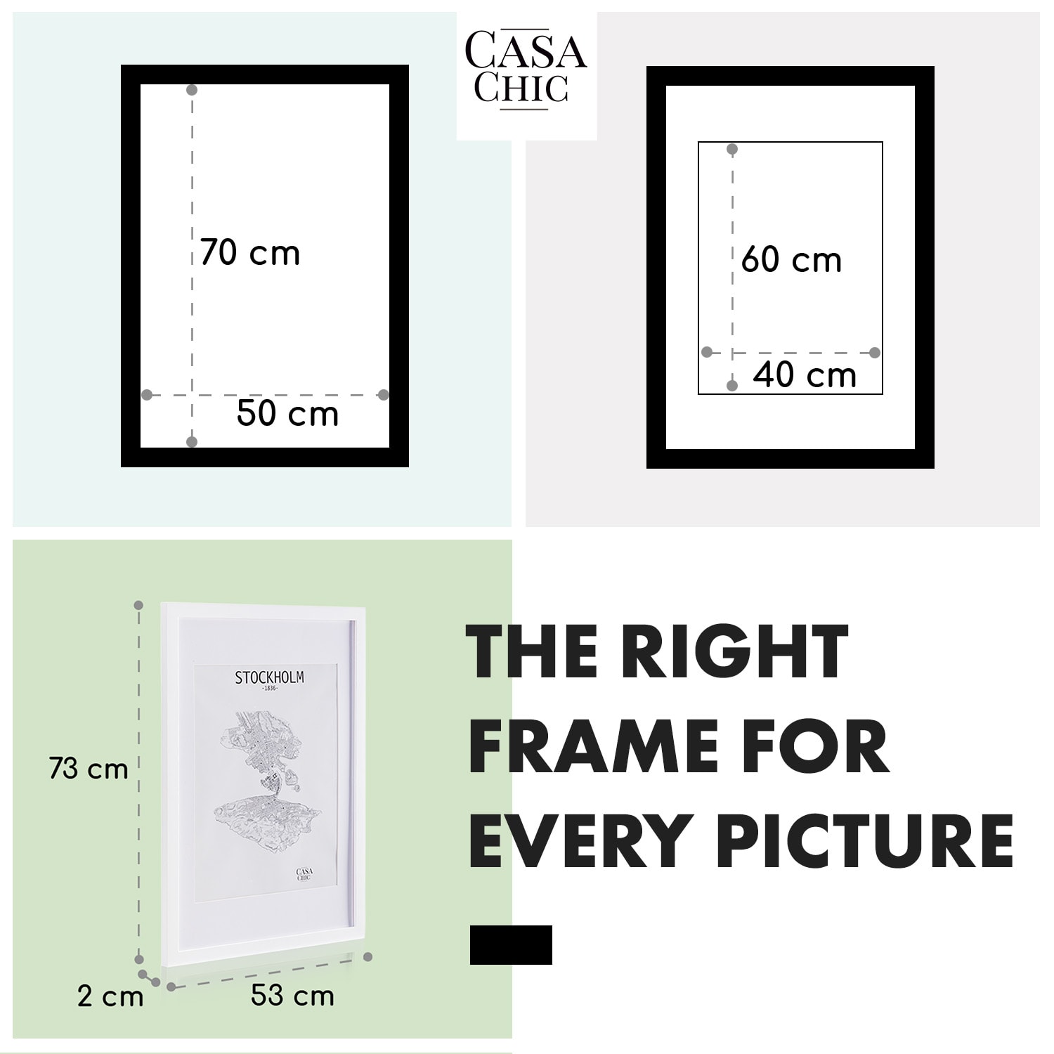 Casa Chic Kenton, rám na obrázky, obdĺžnikový, 70 x 50 cm, pasparta, plexisklo – Obrázok 5