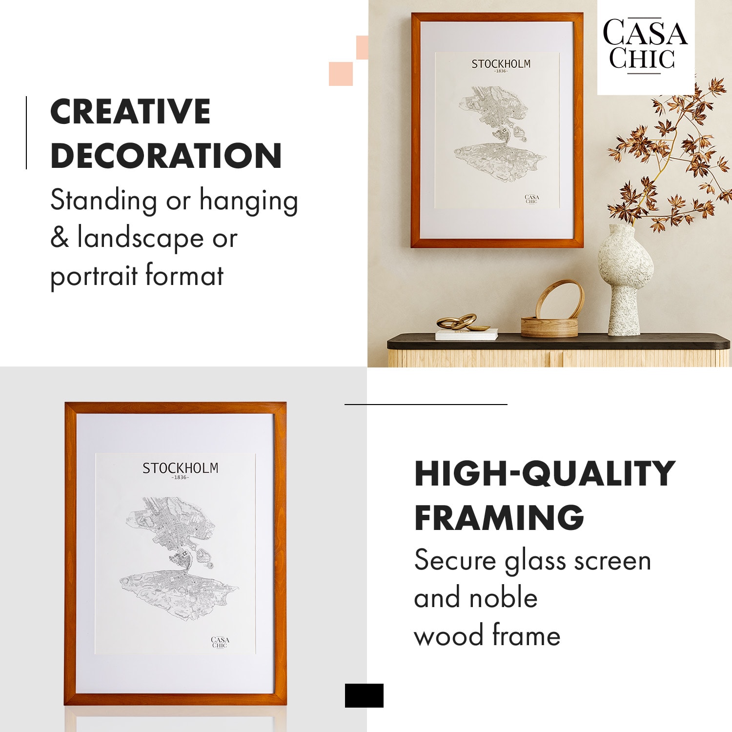 Casa Chic Kenton, rám na obrázky, obdĺžnikový, 70 x 50 cm, pasparta, plexisklo – Obrázok 3