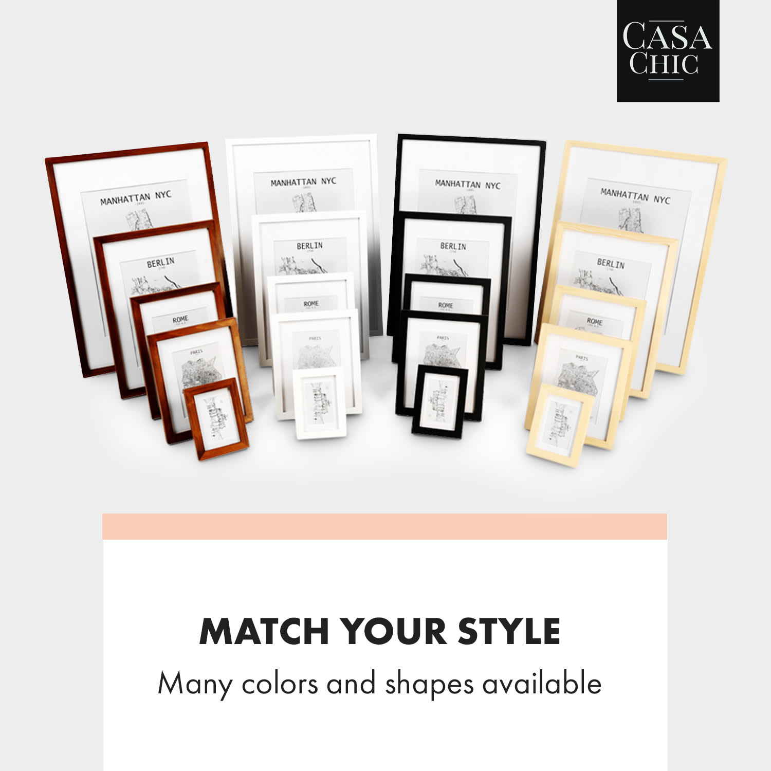 Casa Chic Edinburgh, rám na obrázky, obdĺžnikový, fotky 10 x 15 cm, pasparta, pravé drevo – Obrázok 2