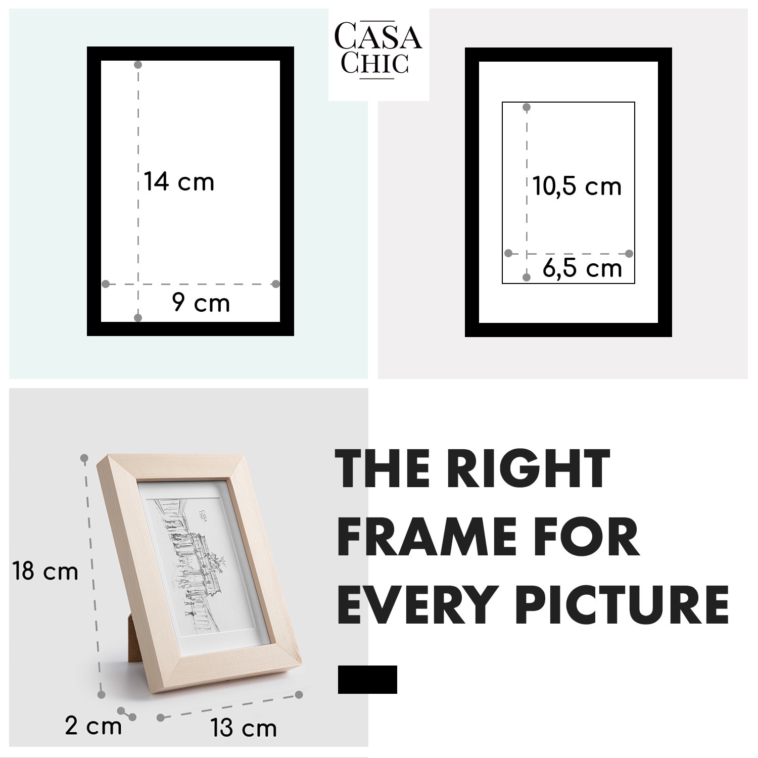 Casa Chic Edinburgh, rám na obrázky, obdĺžnikový, fotky 10 x 15 cm, pasparta, pravé drevo – Obrázok 5