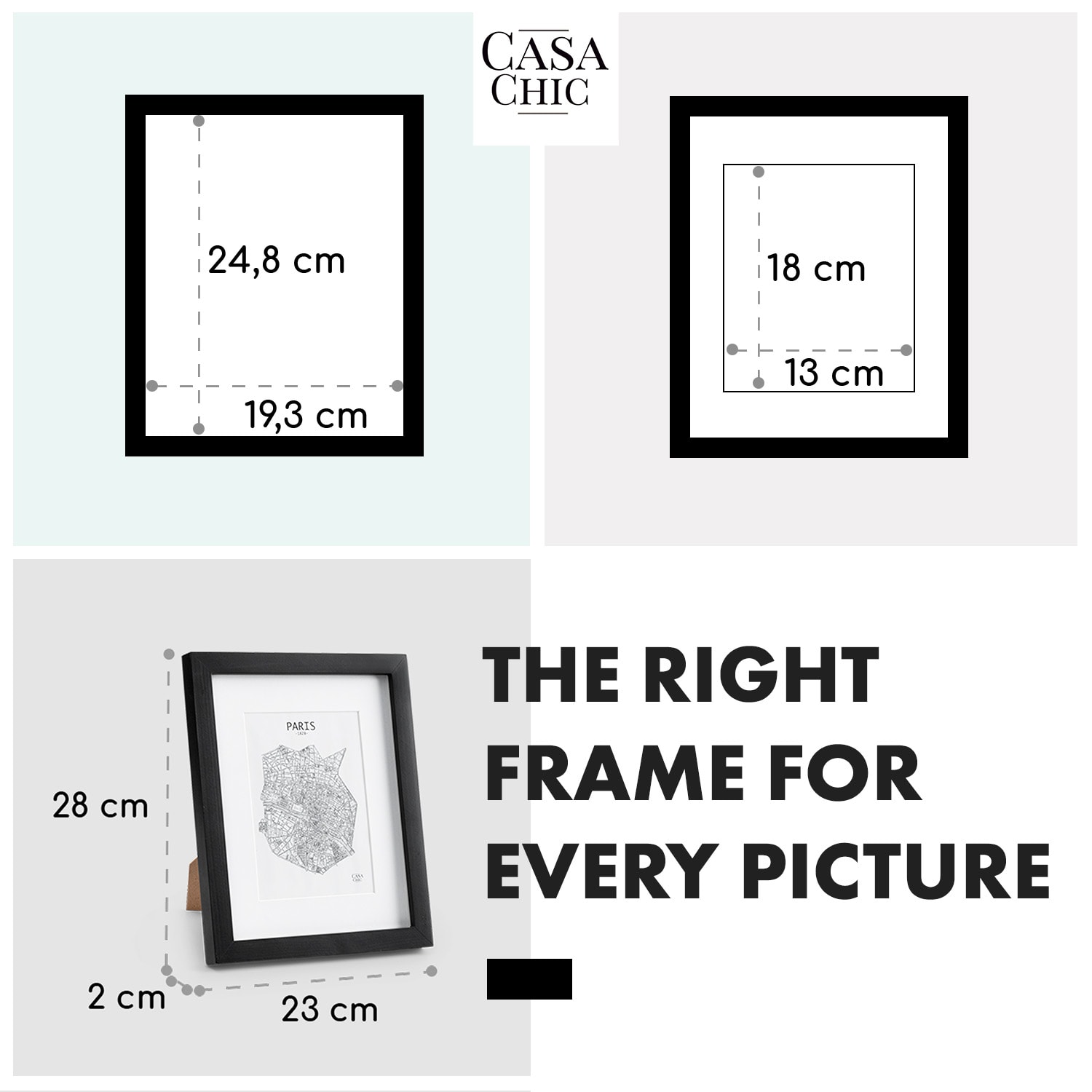 Casa Chic Brighton, rám na obrázky, sklo, 20 x 25 cm s paspartou, pravé drevo – Obrázok 5