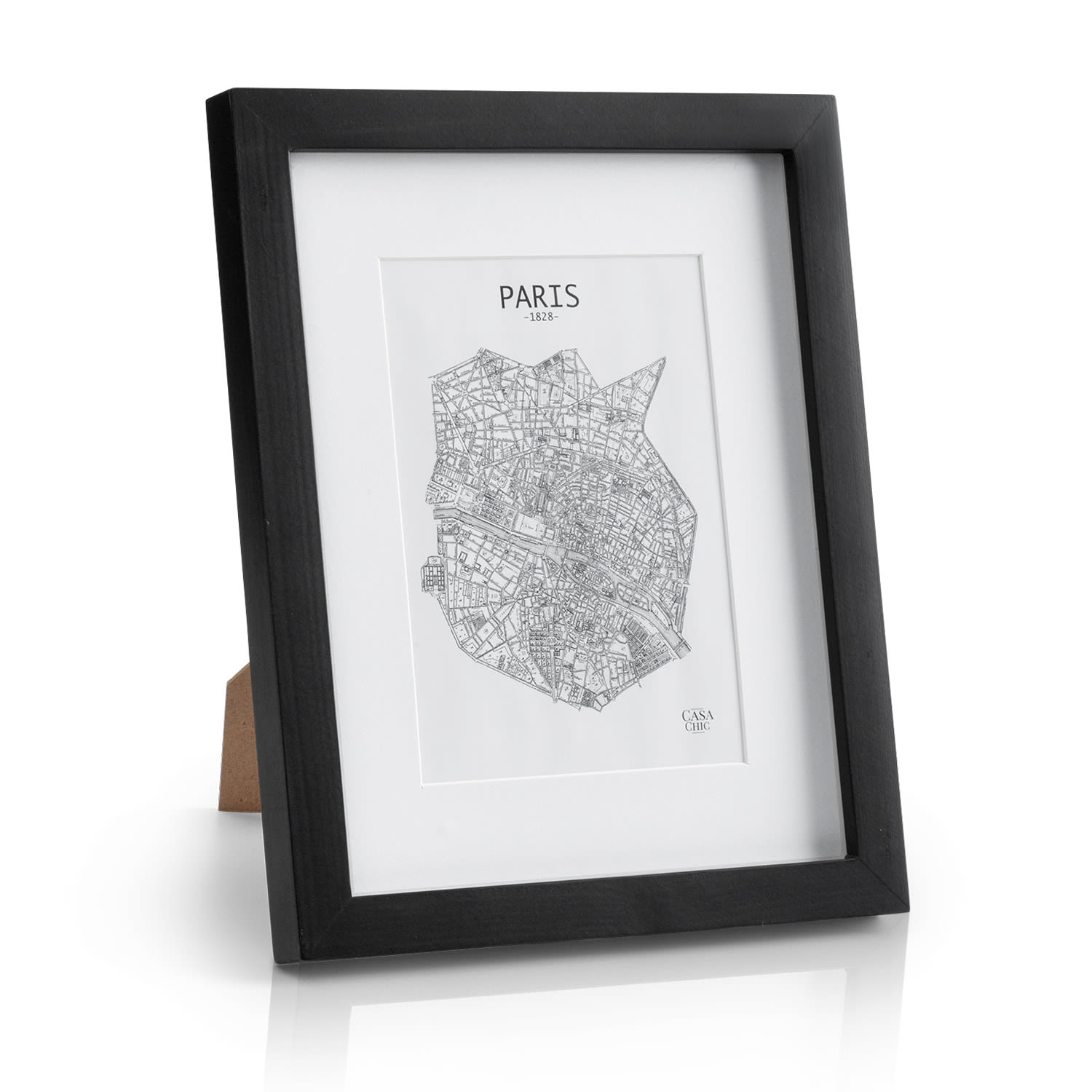 Casa Chic Brighton, rám na obrázky, sklo, 20 x 25 cm s paspartou, pravé drevo