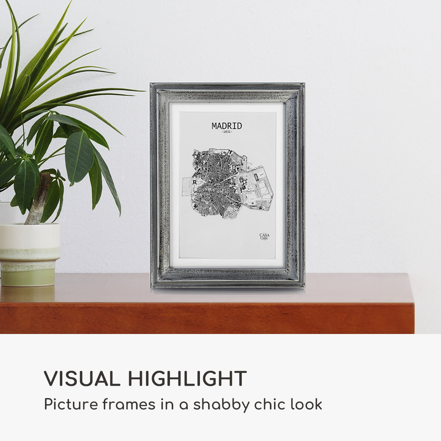 Casa Chic Lancaster, rám na obrázky, obdĺžnikový, fotky 17 x 12 cm, pasparta, drevo – Obrázok 2