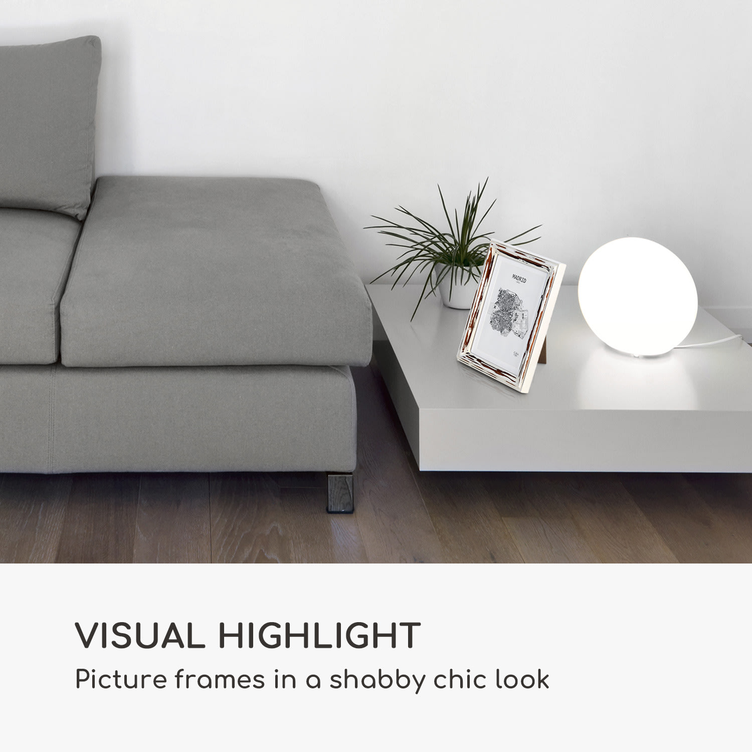 Casa Chic Lancaster, rámy na obrázky, obdĺžnikové, sada 3 rámov, fotky 17 x 12 cm, pasparta, drevo – Obrázok 2