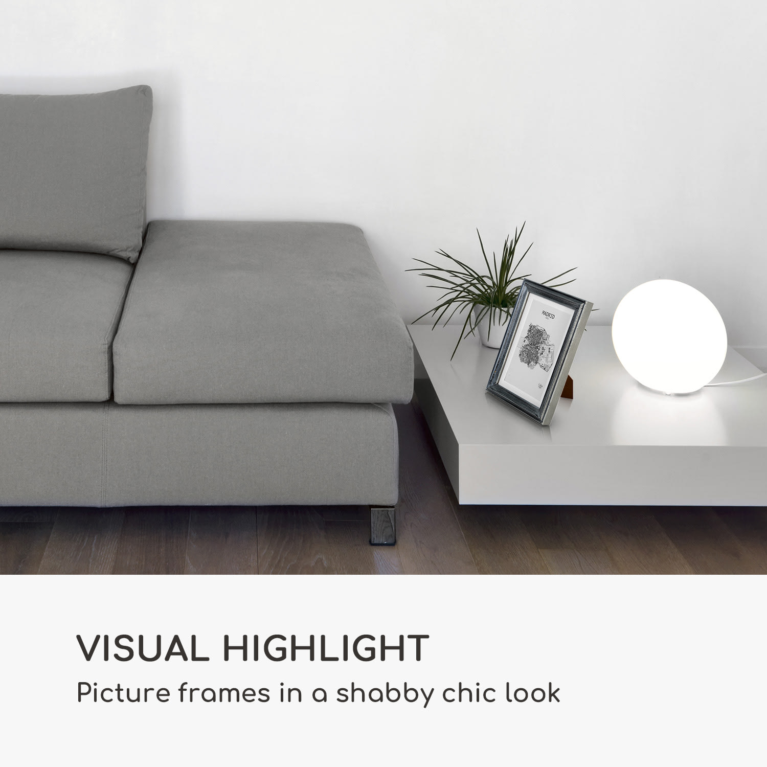 Casa Chic Lancaster, rámy na obrázky, obdĺžnikové, sada 3 rámov, fotky 17 x 12 cm, pasparta, drevo – Obrázok 2