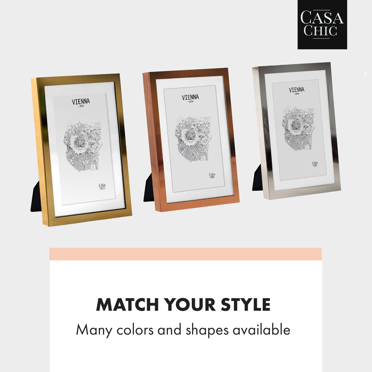 Casa Chic Berwick, rám na obrázky, obdĺžnikový, fotky 17 x 12 cm, pasparta, sklo – Obrázok 2