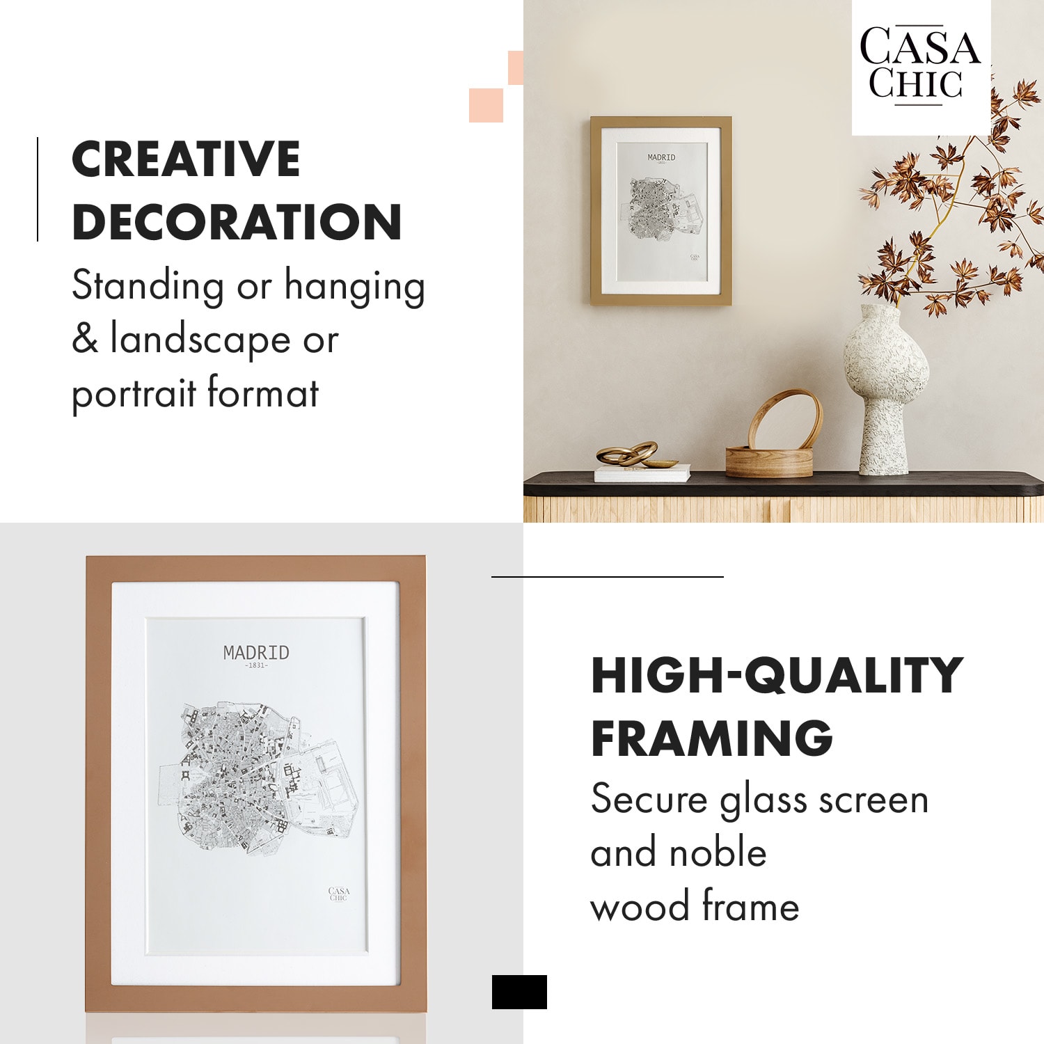 Casa Chic Berwick, rám na obrázky, obdĺžnikový, fotky 17 x 12 cm, pasparta, sklo – Obrázok 3